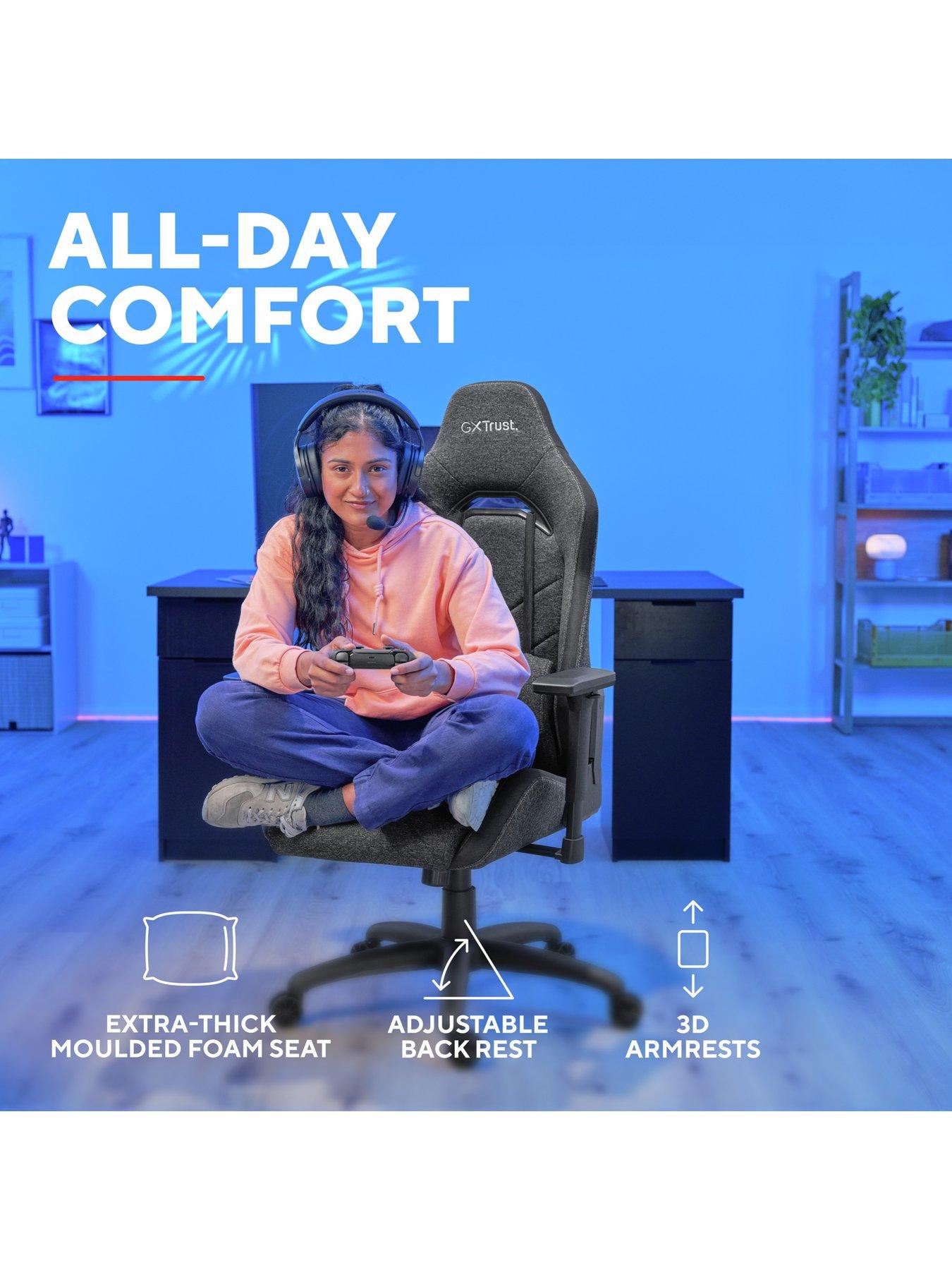 Image 3 of 7 of Trust GXT 723 Ruya Comfortable Fully Adjustable Fabric Gaming Chair, Grey