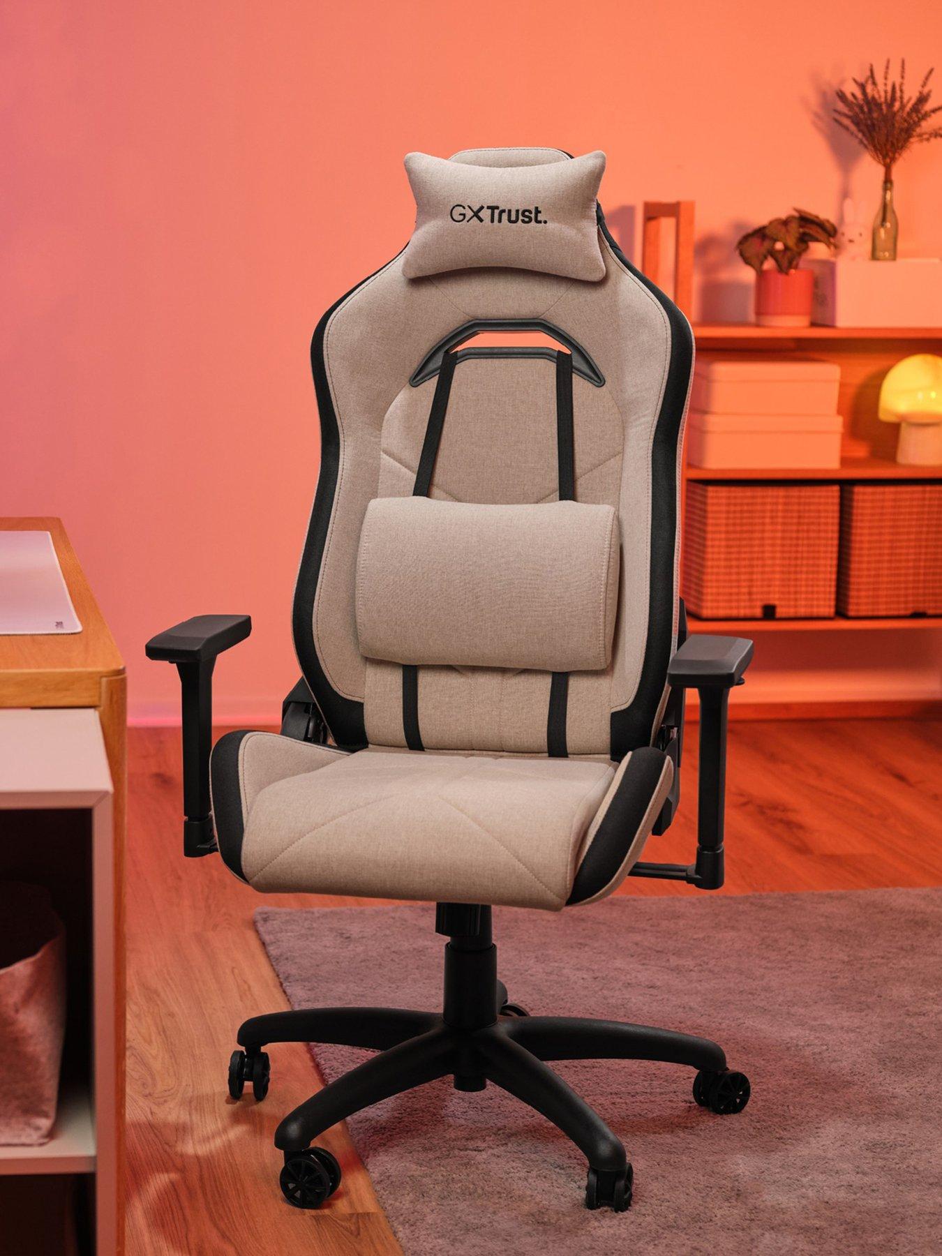 Image 1 of 8 of Trust GXT 723B Ruya Comfortable Fully Adjustable Fabric Gaming Chair, Beige