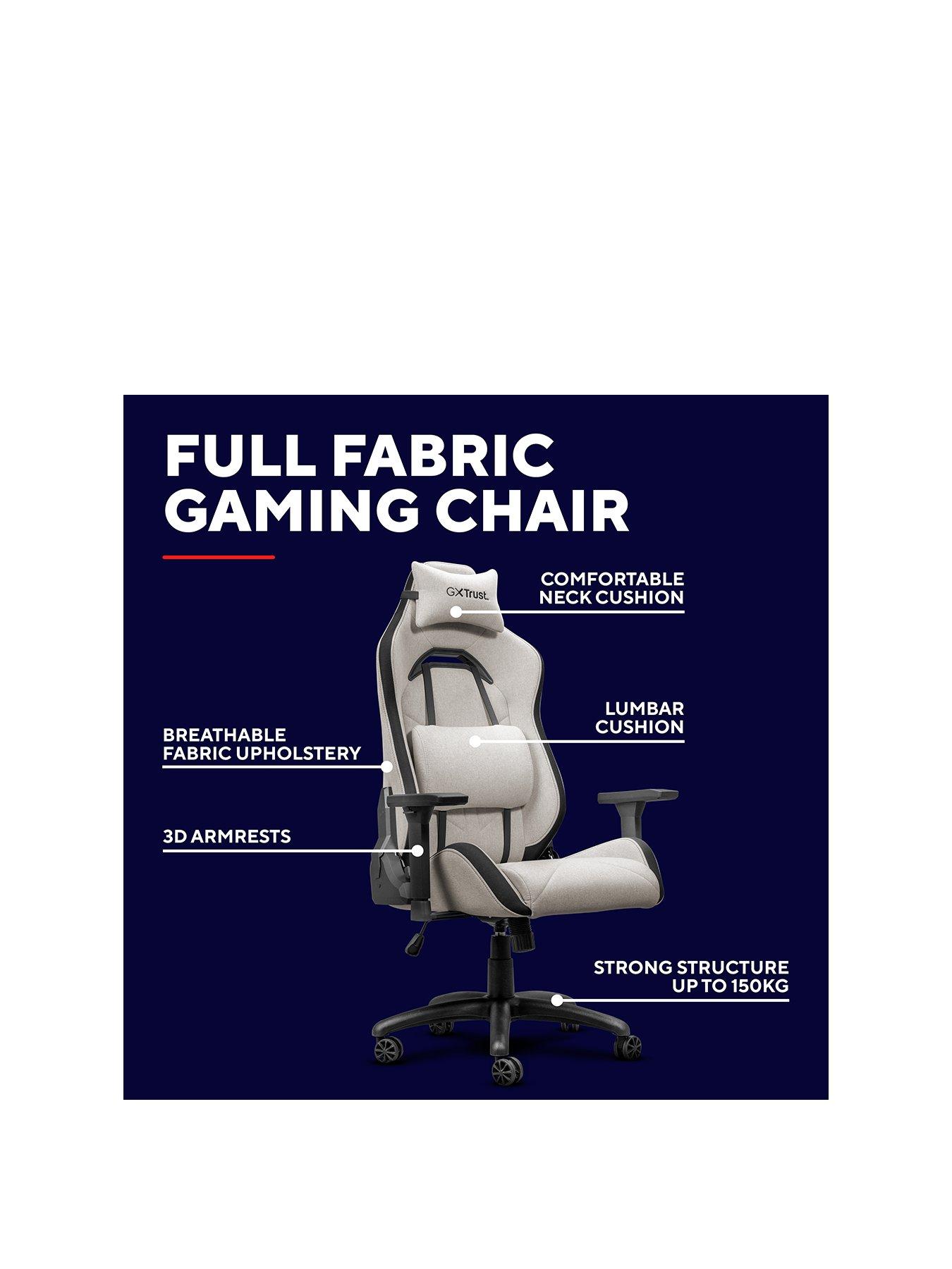 Image 2 of 8 of Trust GXT 723B Ruya Comfortable Fully Adjustable Fabric Gaming Chair, Beige