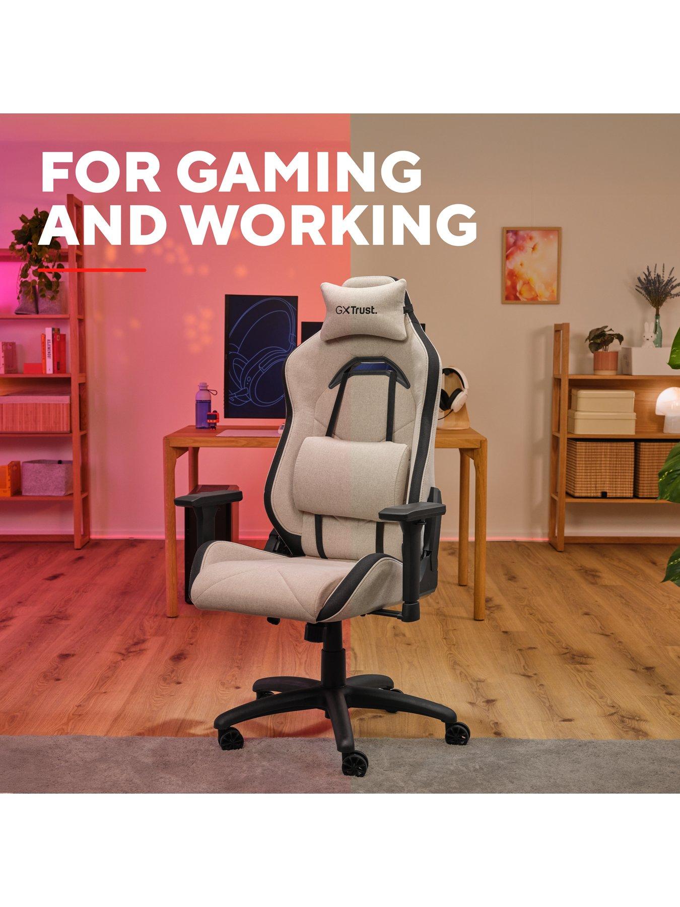 Image 5 of 8 of Trust GXT 723B Ruya Comfortable Fully Adjustable Fabric Gaming Chair, Beige