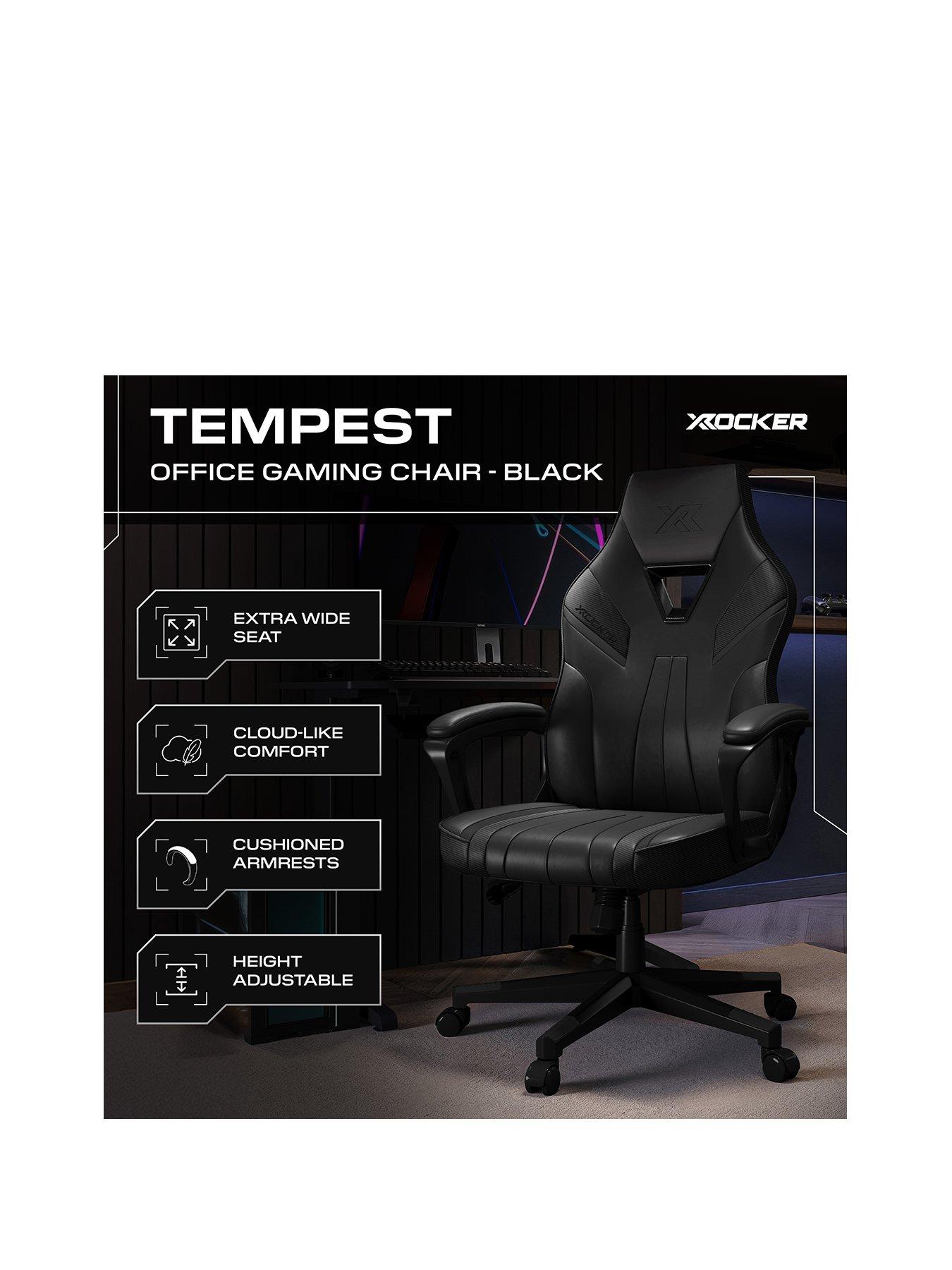 Image 2 of 7 of X Rocker Tempest Ergonomic PC Office Gaming Chair - Black