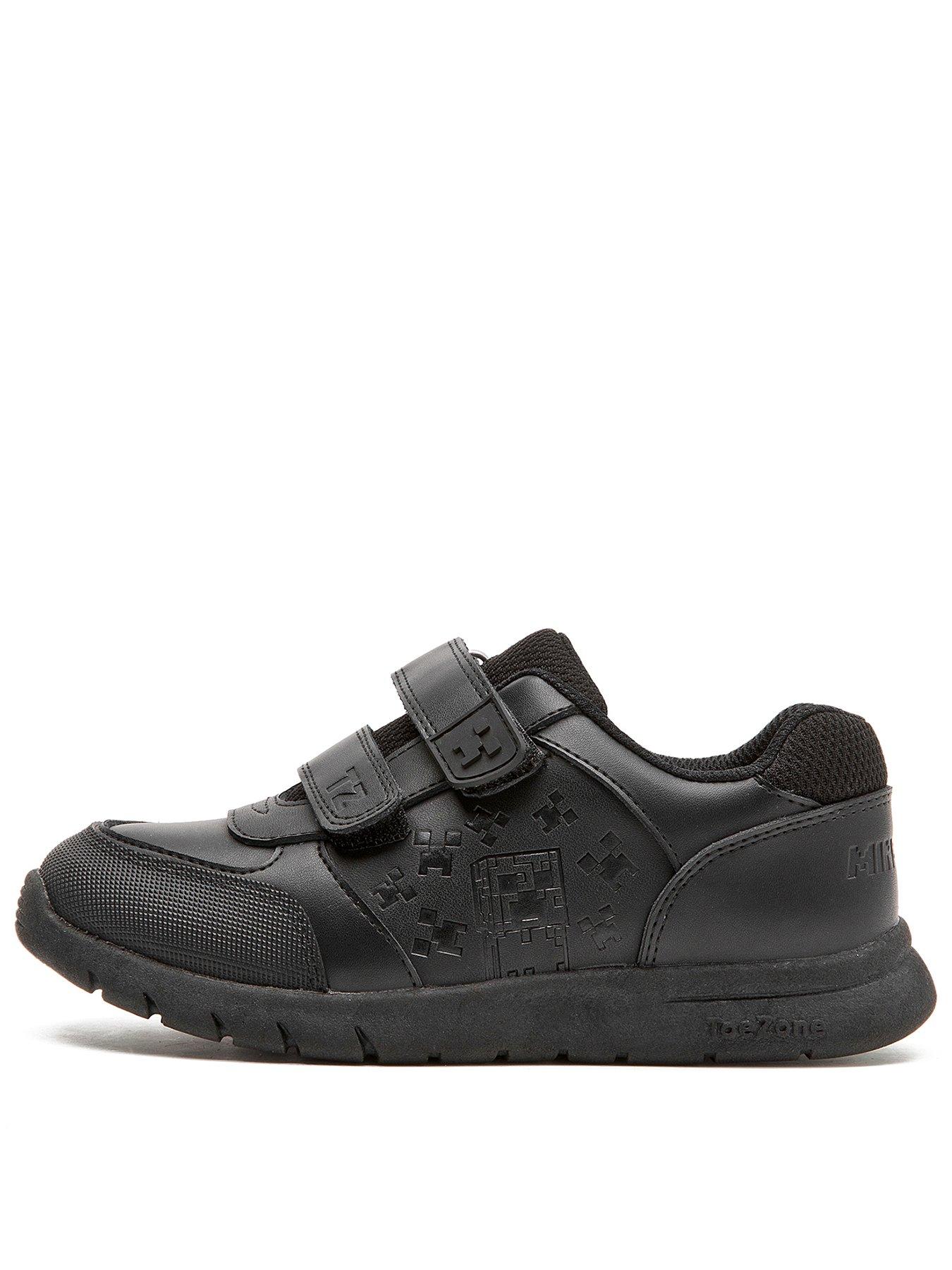 ToeZone Minecraft Double Strap School Shoe - Black