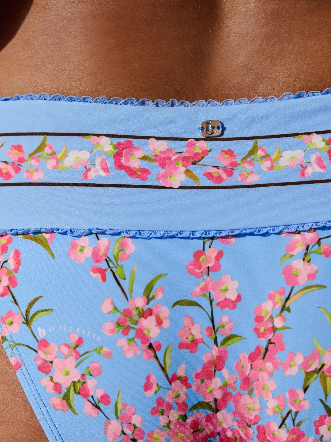 Image 3 of 5 of B By Ted Baker B By Floral High-Leg Print Bikini Brief - Blue