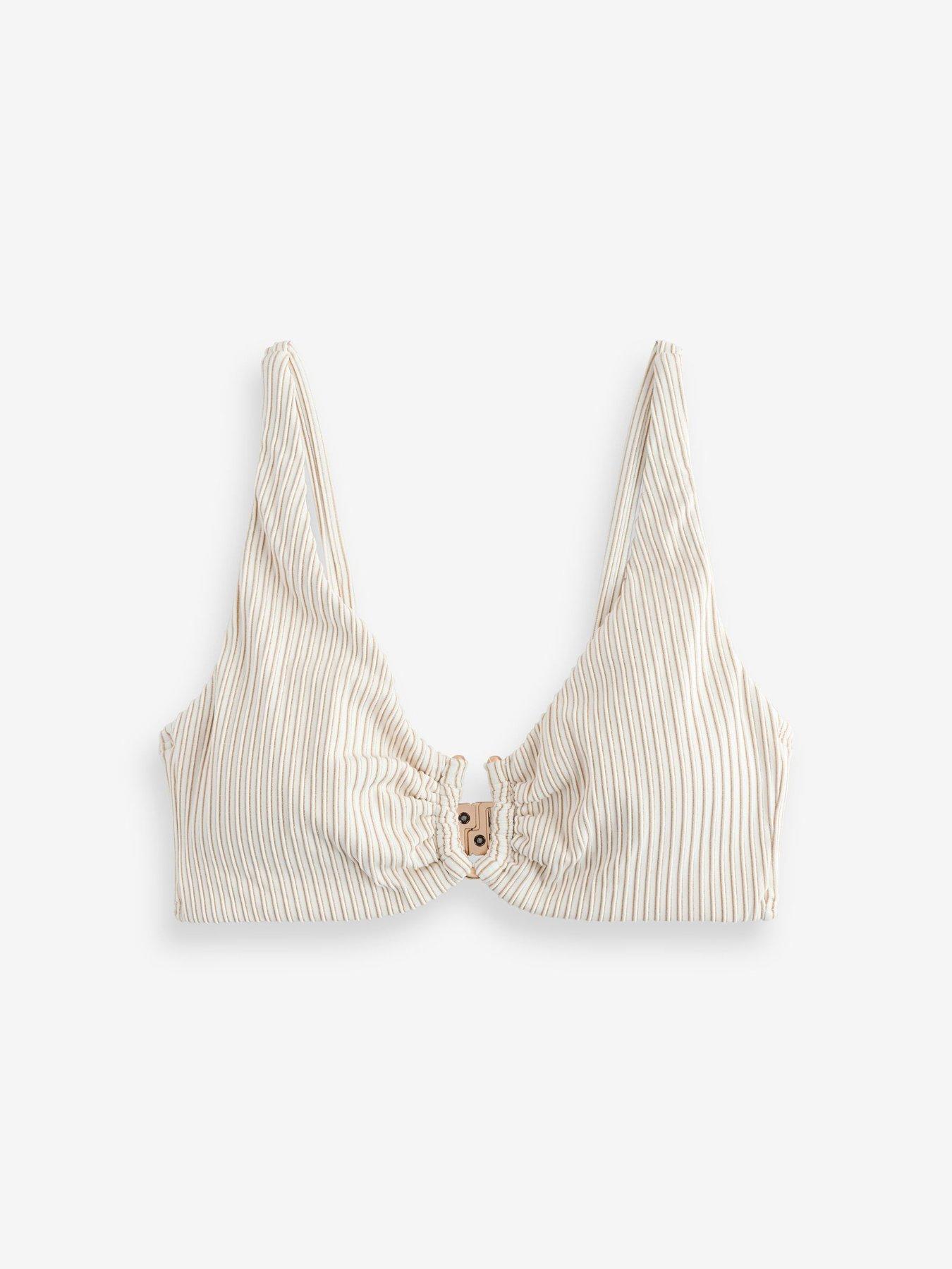 B By Ted Baker B By Lurex Plunge Bikini Top - Beige