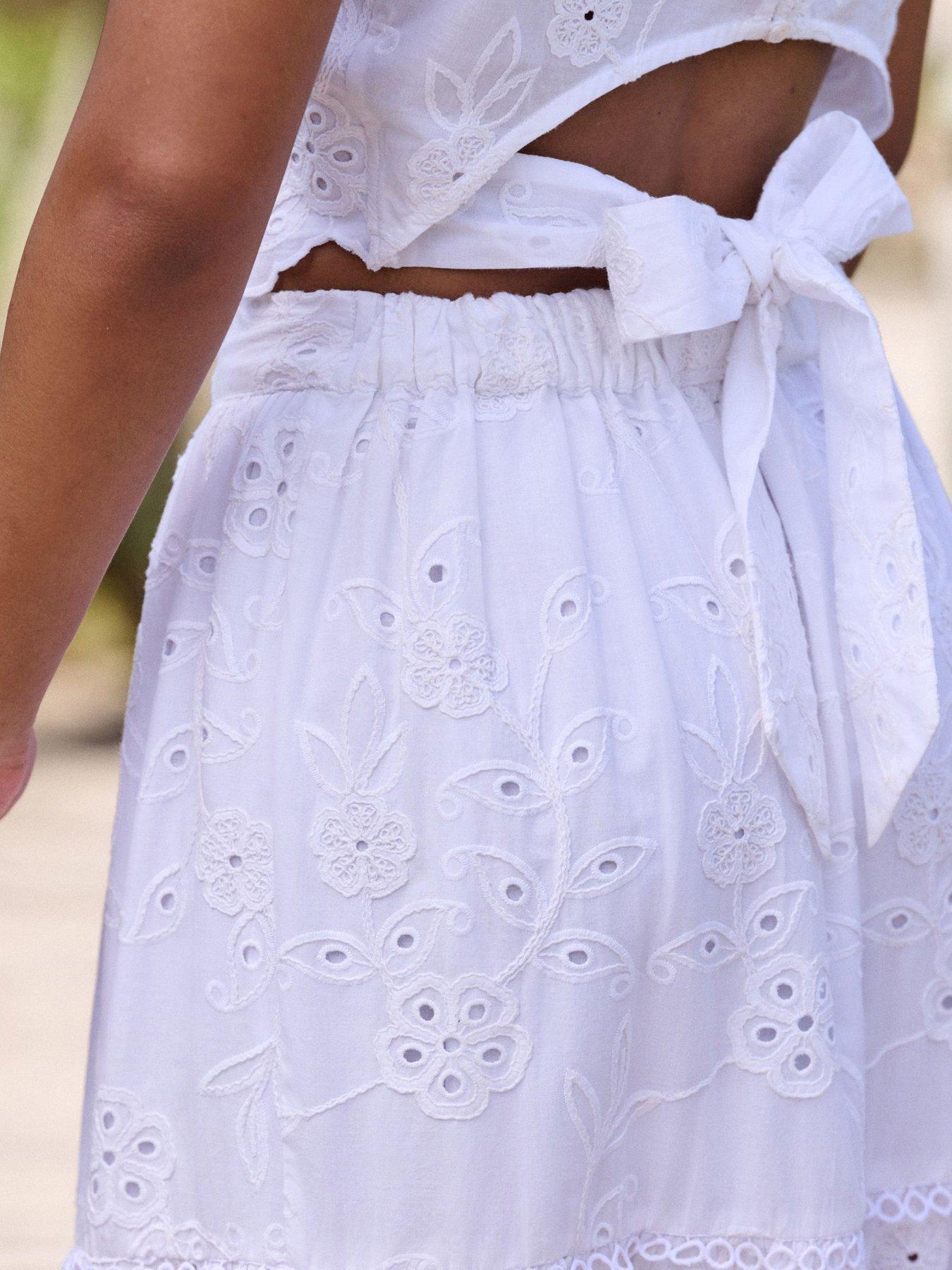 Image 3 of 6 of Ted Baker B By Ted Baker Broidery Skirt - White