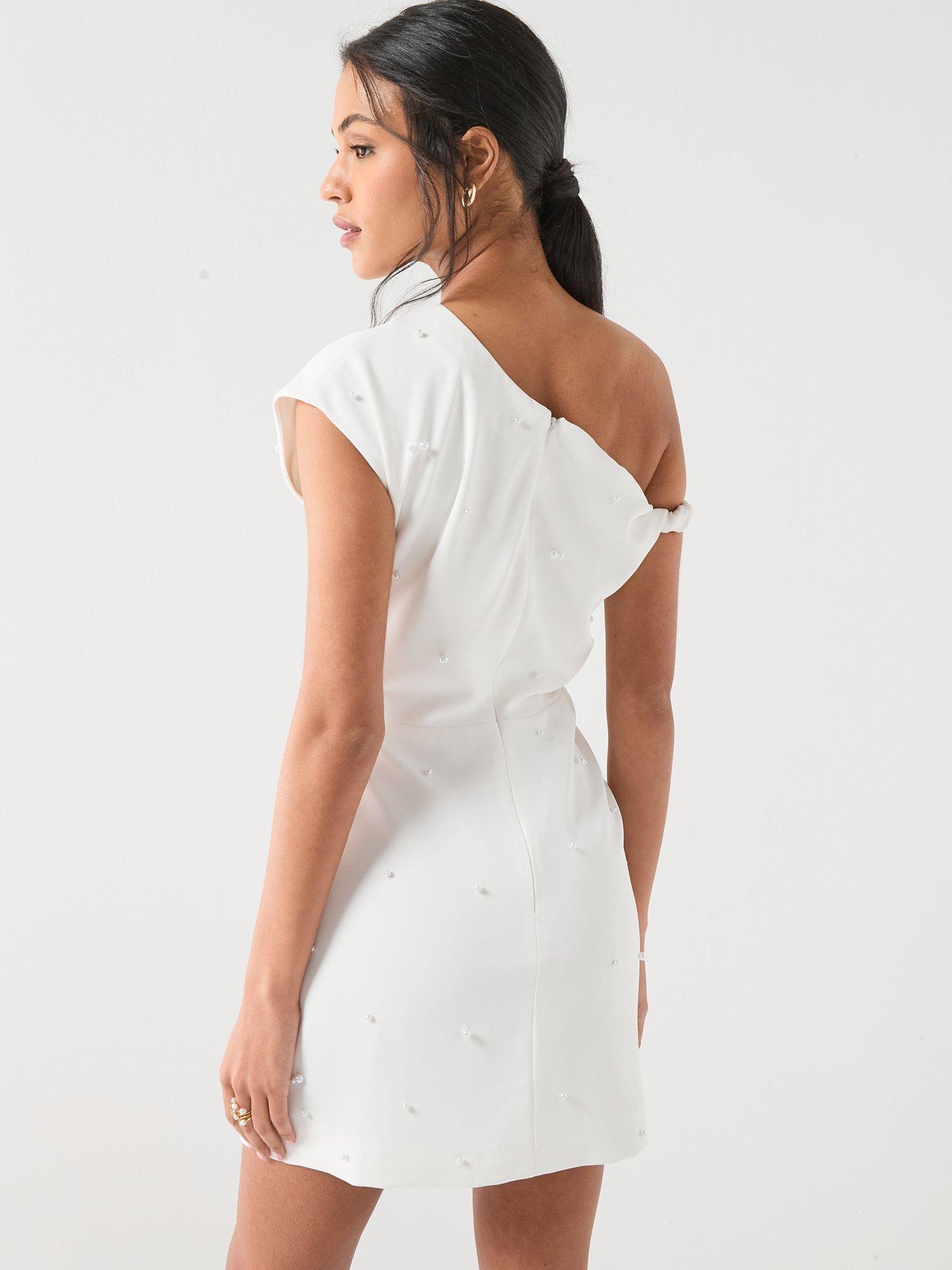bardot bodycon dress white Cut Out Bardot Bodycon Dress