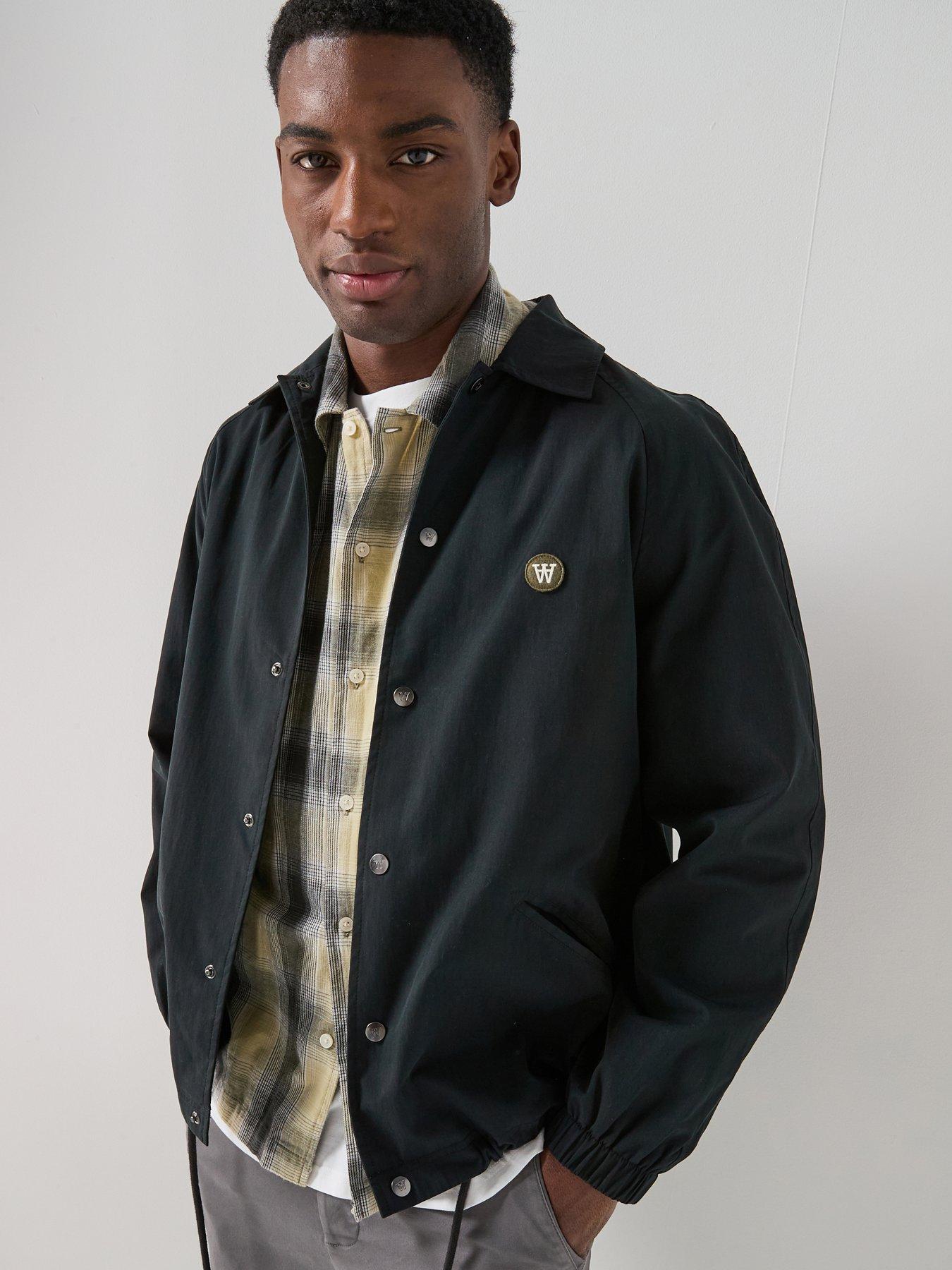 Double A by Wood Wood Sigurt Cotton Coach Jacket  - Black