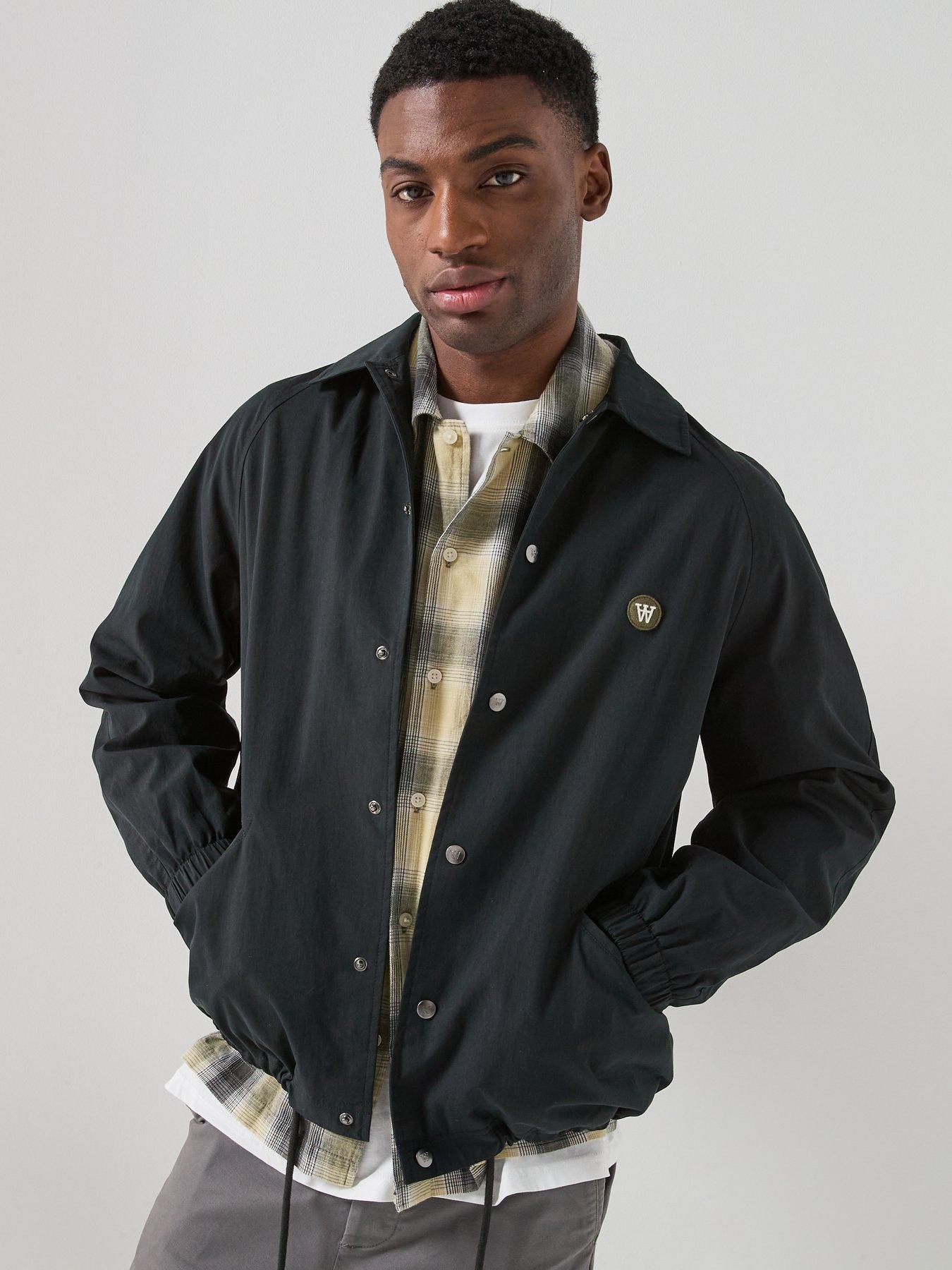 Double A by Wood Wood Sigurt Cotton Coach Jacket - Black | Very