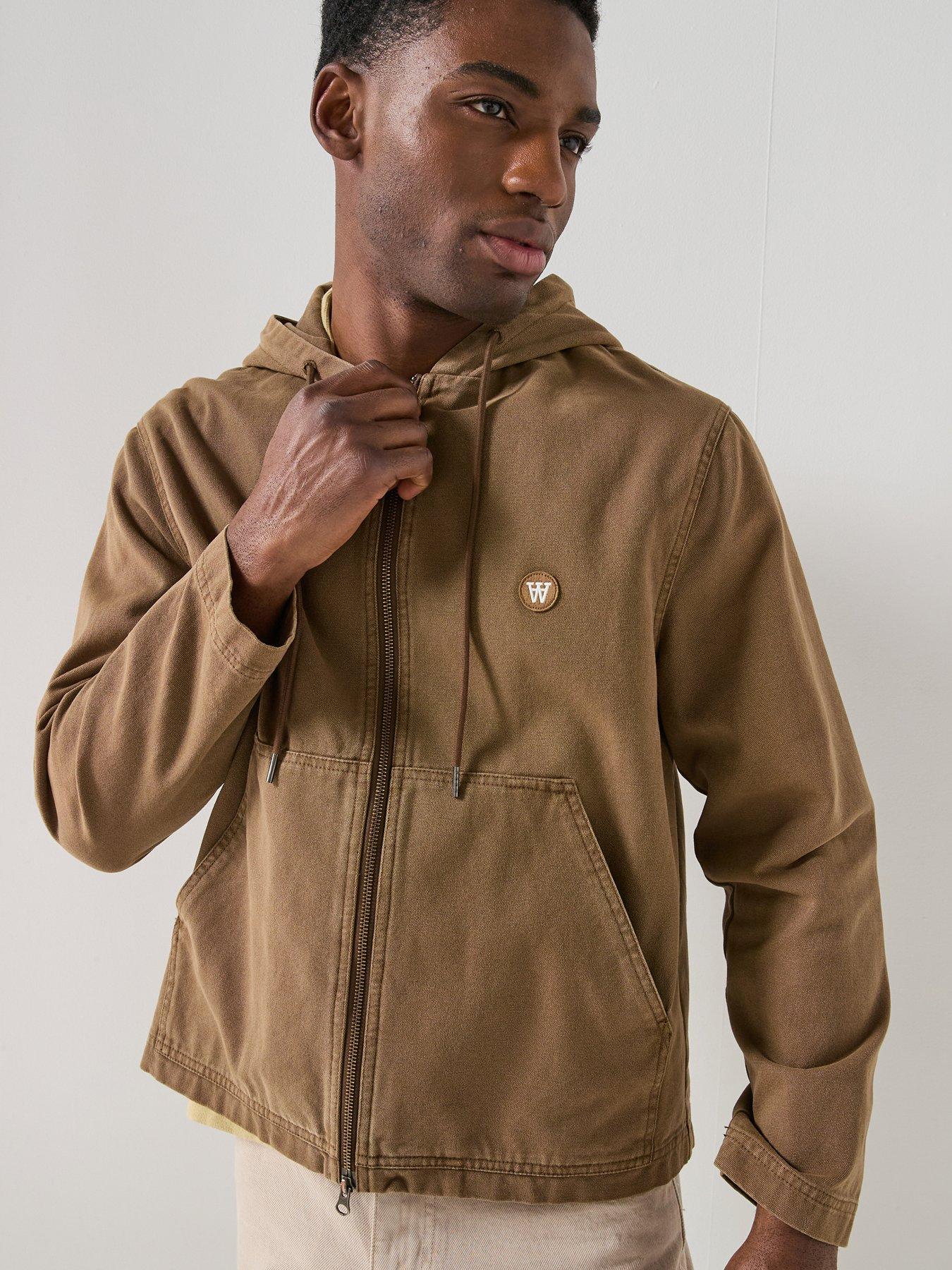 Double A by Wood Wood Palle Canvas Hooded Worker Jacket - Beige | Very