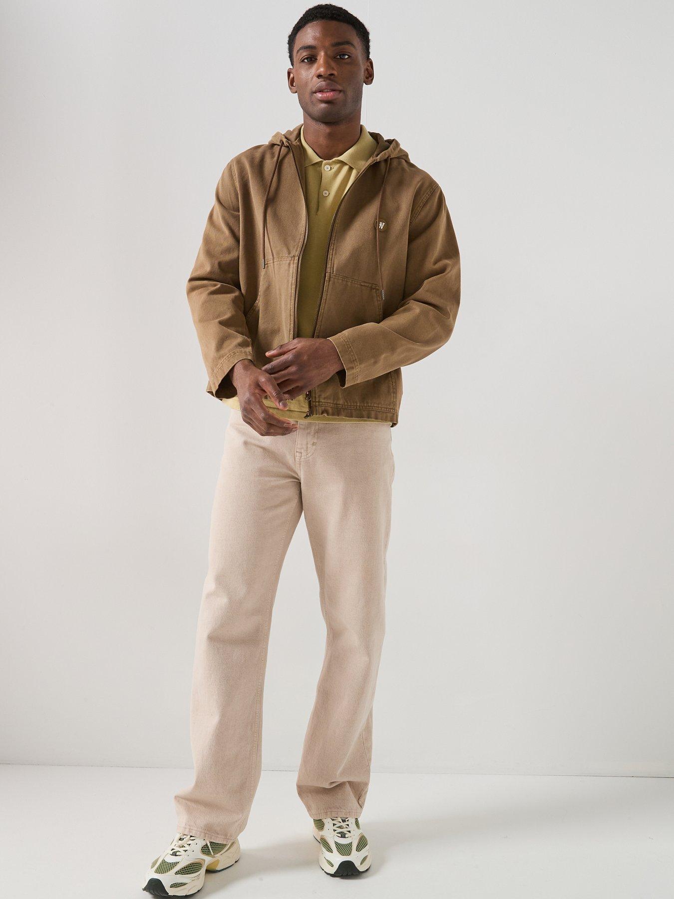 Double A by Wood Wood Palle Canvas Hooded Worker Jacket - Beige | Very