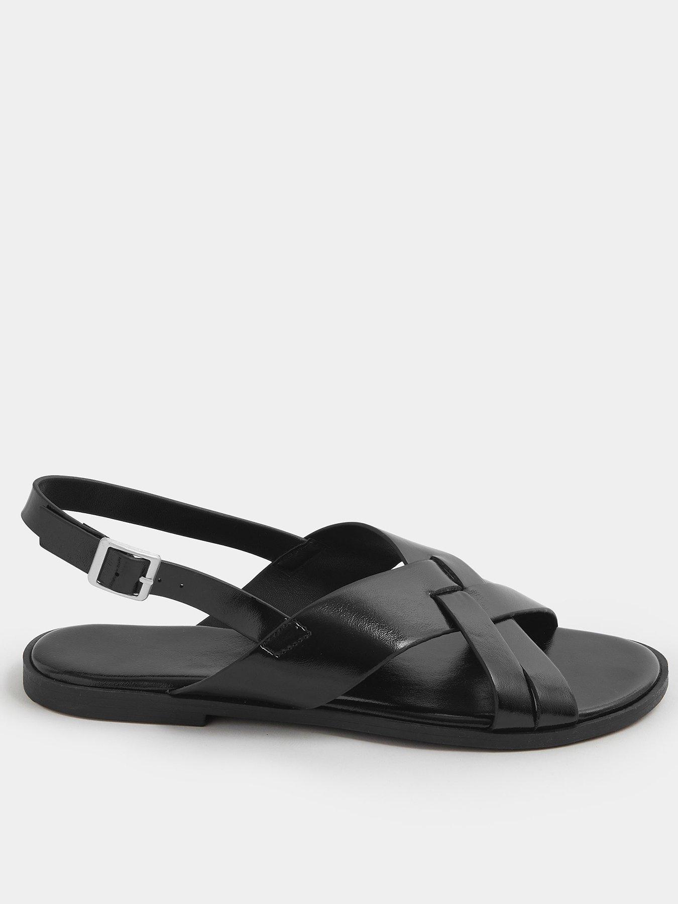 Image 1 of 4 of Yours Curve Extra Wide Fit Cross Over Sandals