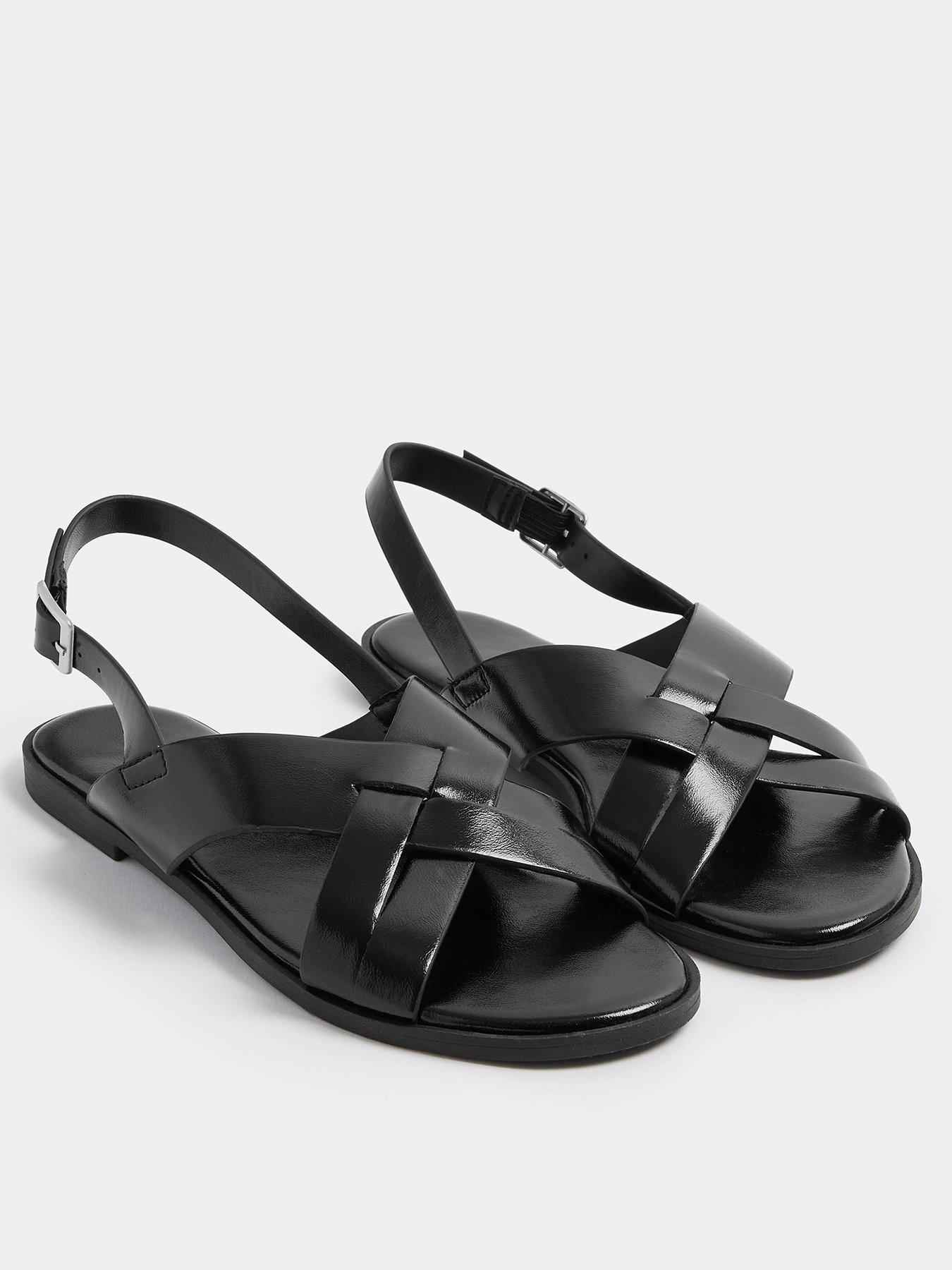 Image 2 of 4 of Yours Curve Extra Wide Fit Cross Over Sandals