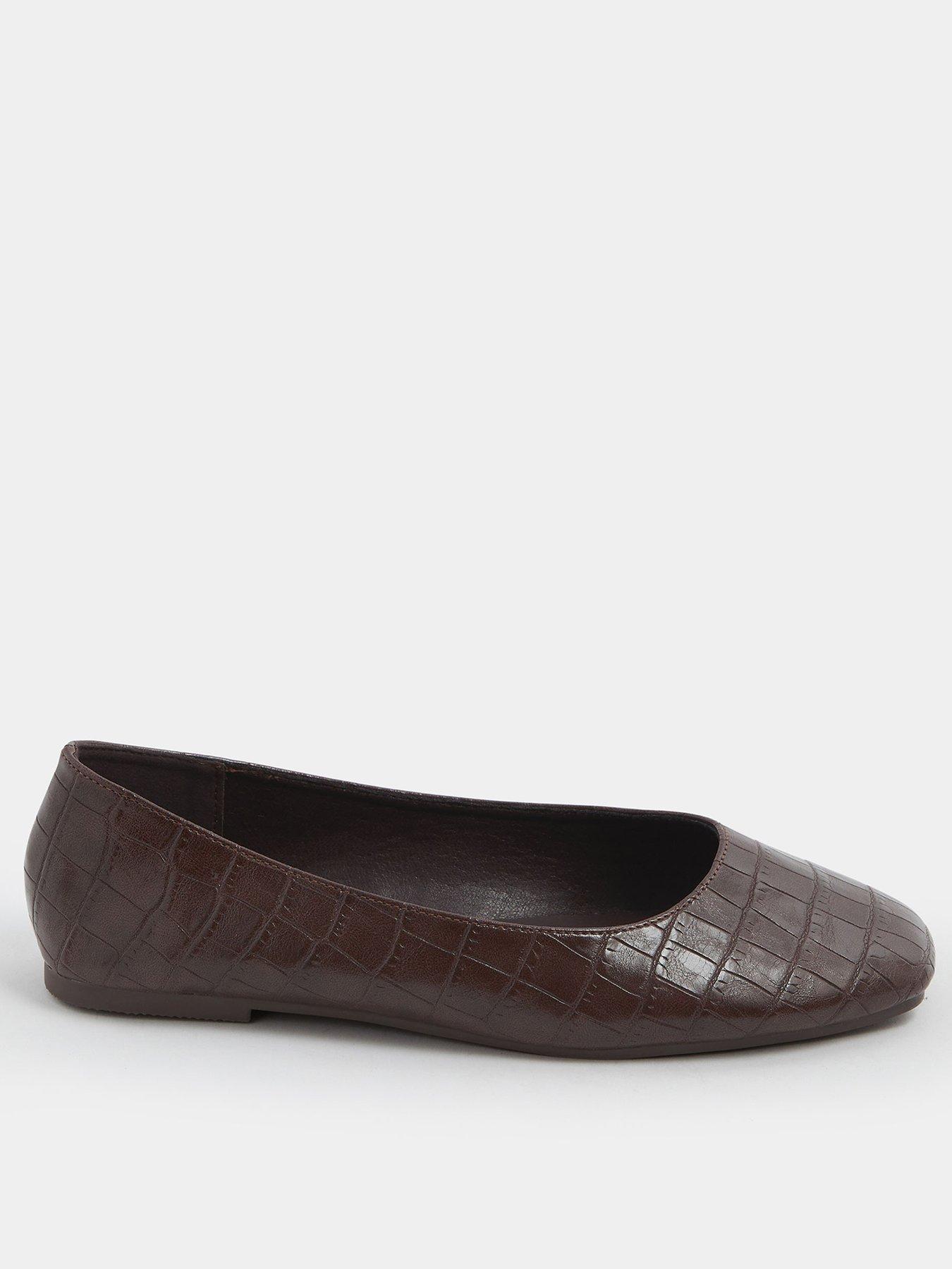 Image 1 of 4 of Yours Curve Extra Wide Fit Square Toe Ballet Pump