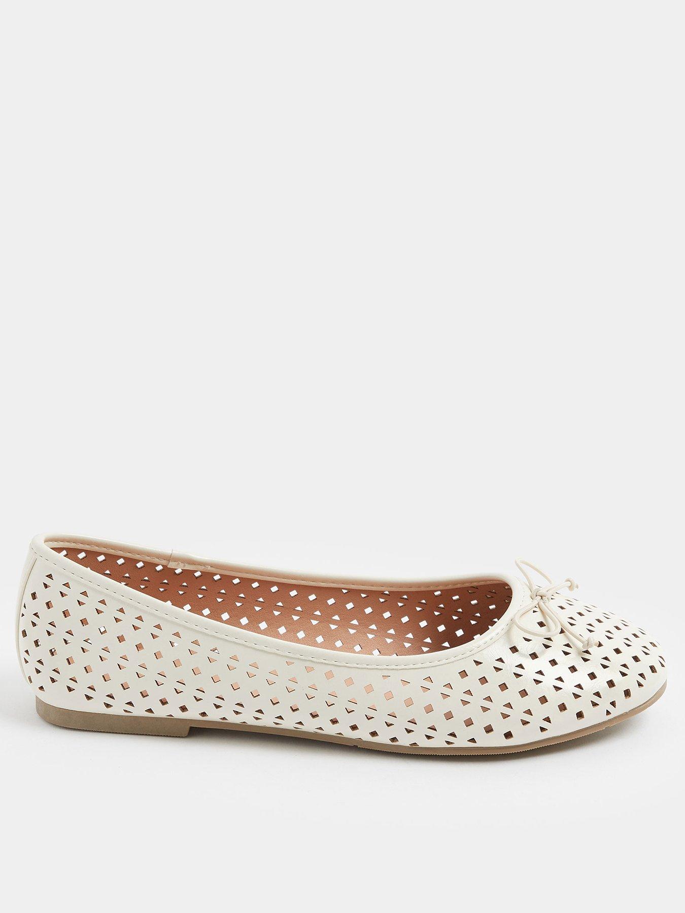 Yours Curve Extra Wide Fit Laser Cut Ballerina Shoe