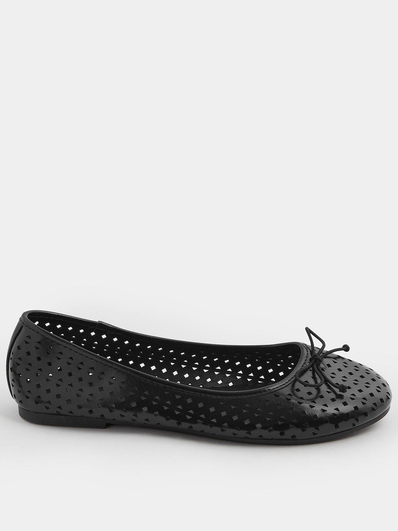 Yours Curve Extra Wide Fit Laser Cut Ballerina Shoe