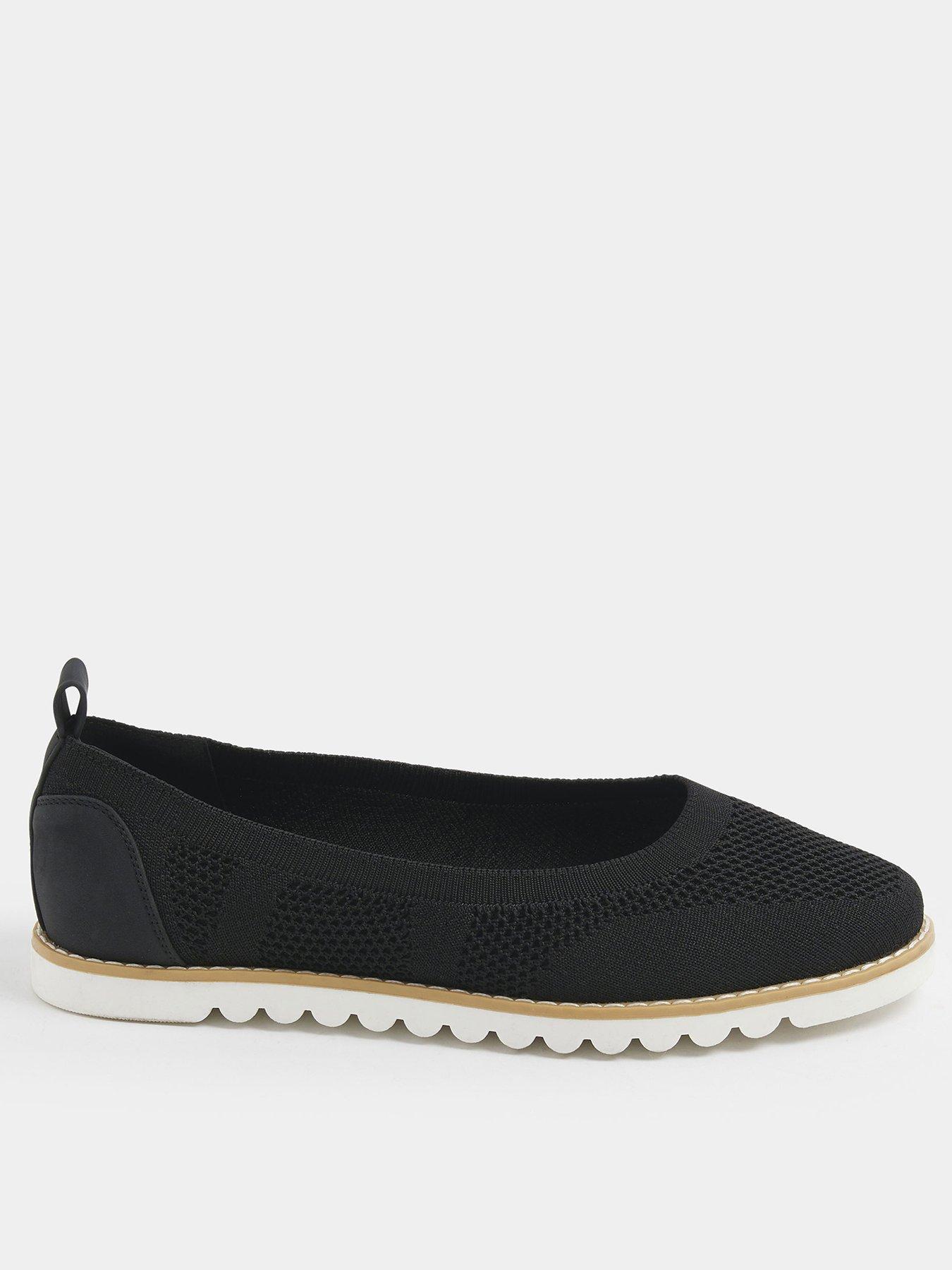 Yours Curve Extra Wide Fit Knitted Ballet Pump
