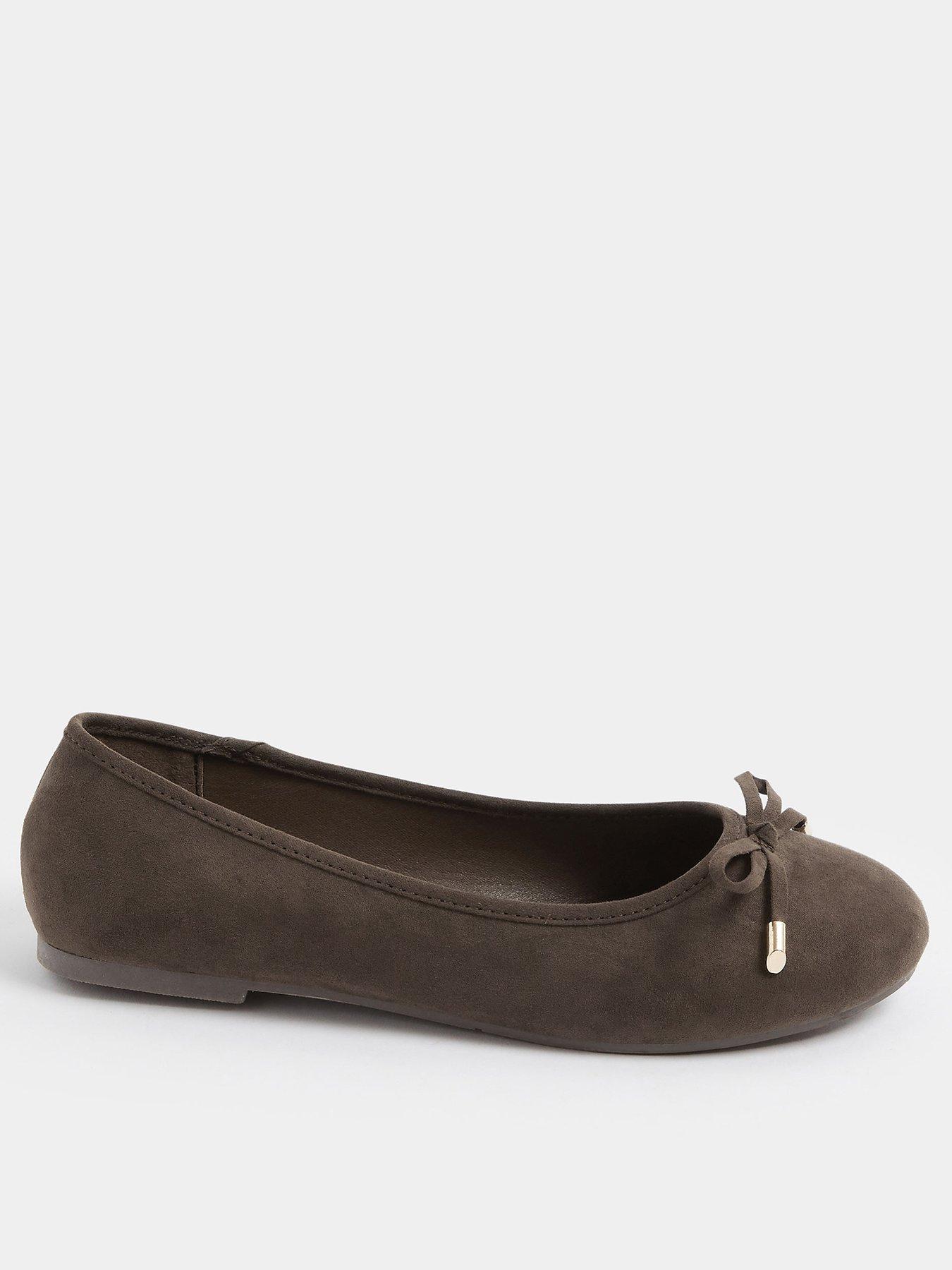 Yours Curve Extra Wide Fit Ballerina Pump - Brown