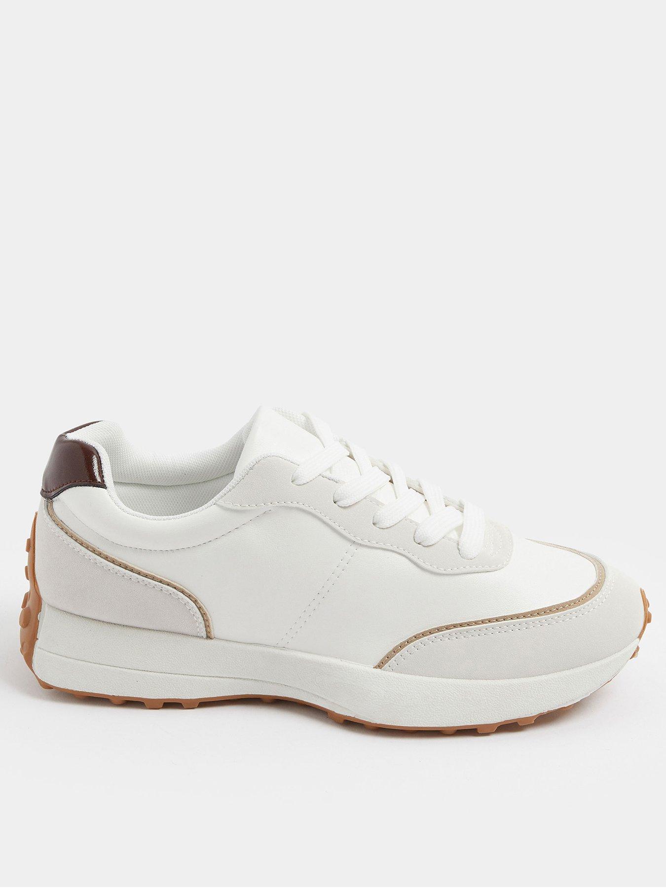 Image 1 of 4 of Yours Curve Extra Wide Fit Lace Up Runner Trainer