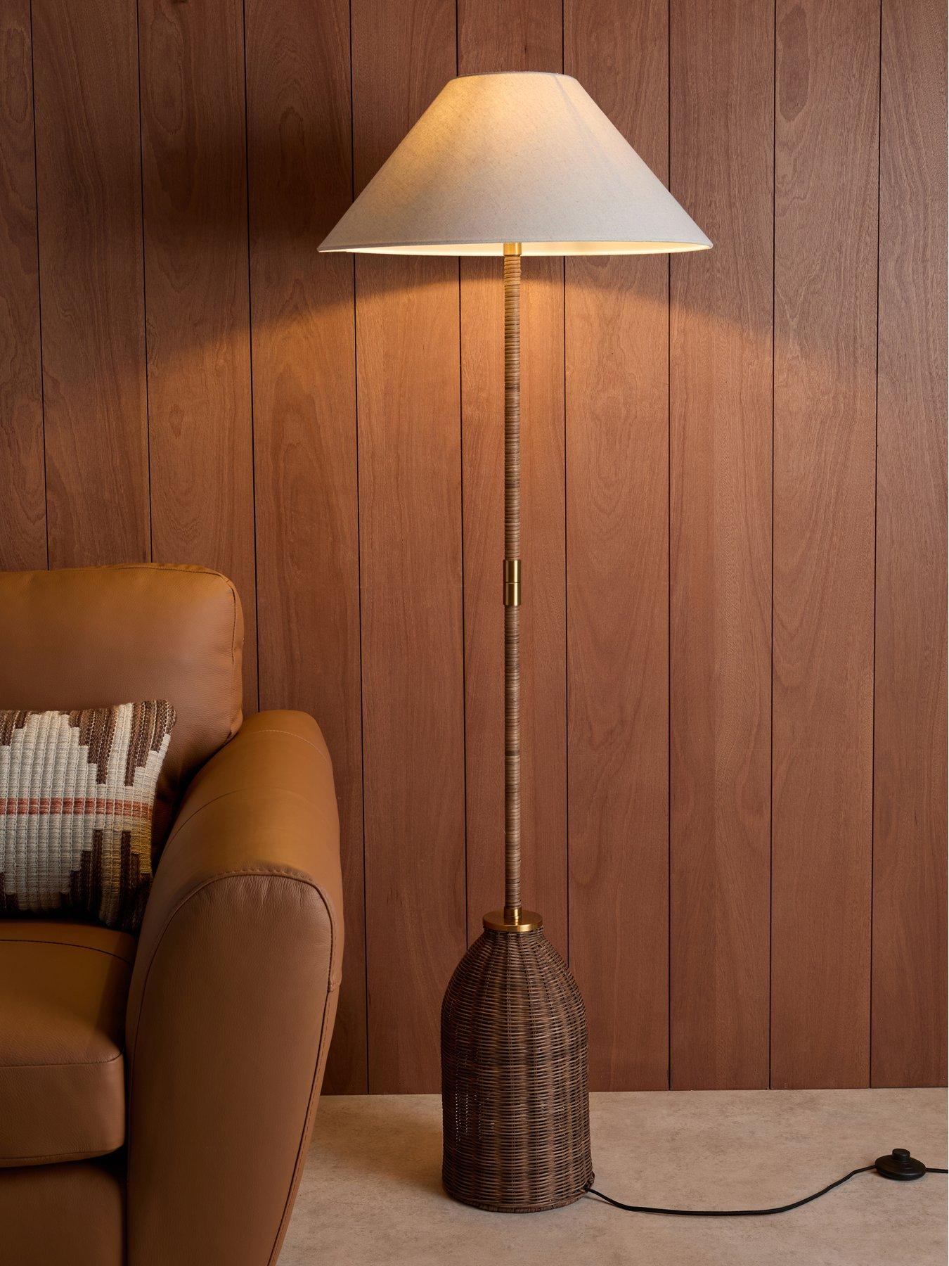The Very Collection Floor Lamp With Rattan Base