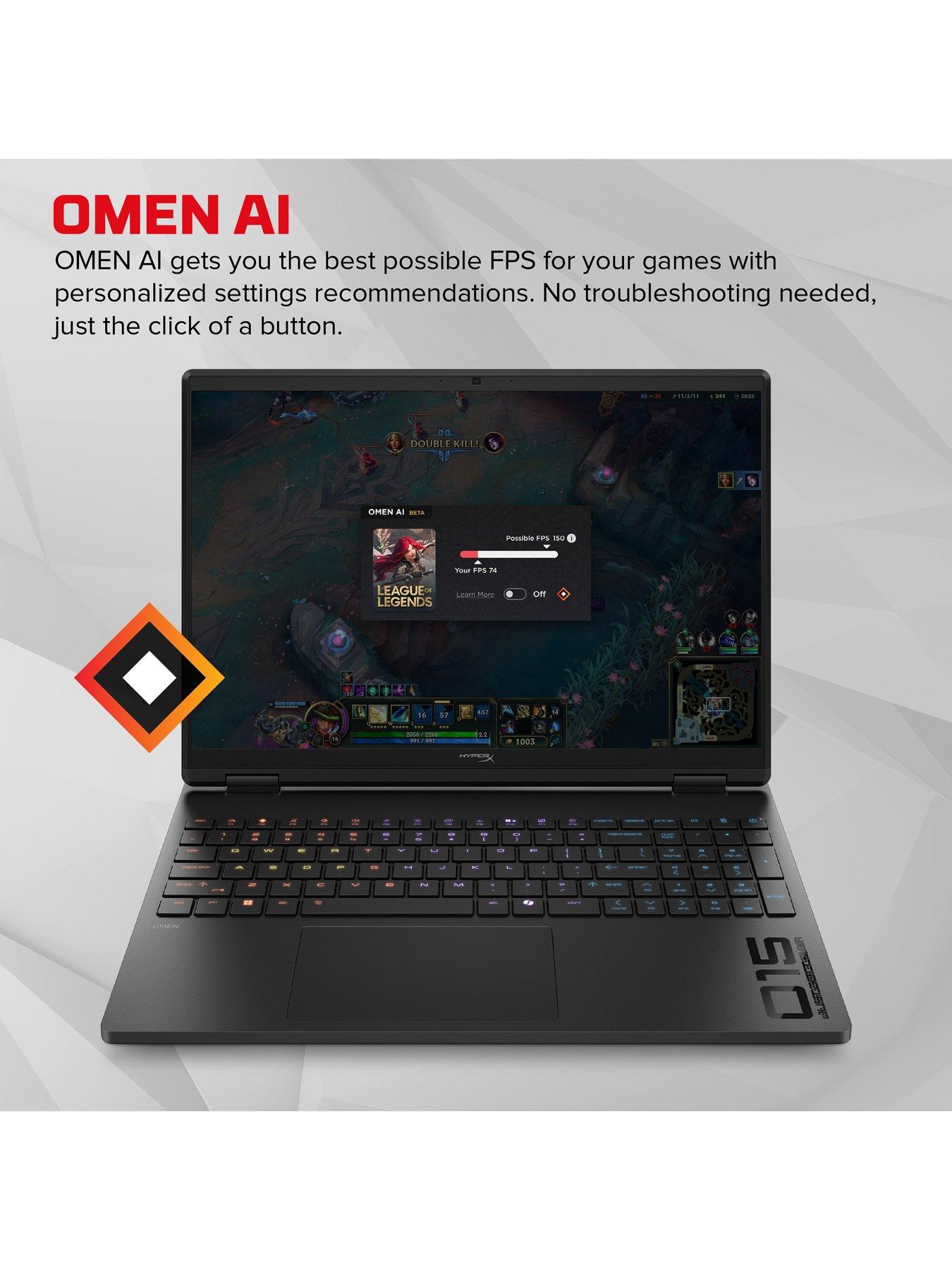 Image 3 of 8 of HYPERX OMEN 15-ga0002na 15.3in WQXGA Gaming Laptop - NVIDIA RTX 5060 - 16GB RAM, 1TB SSD - Intel Core i5-14450HX - 180Hz