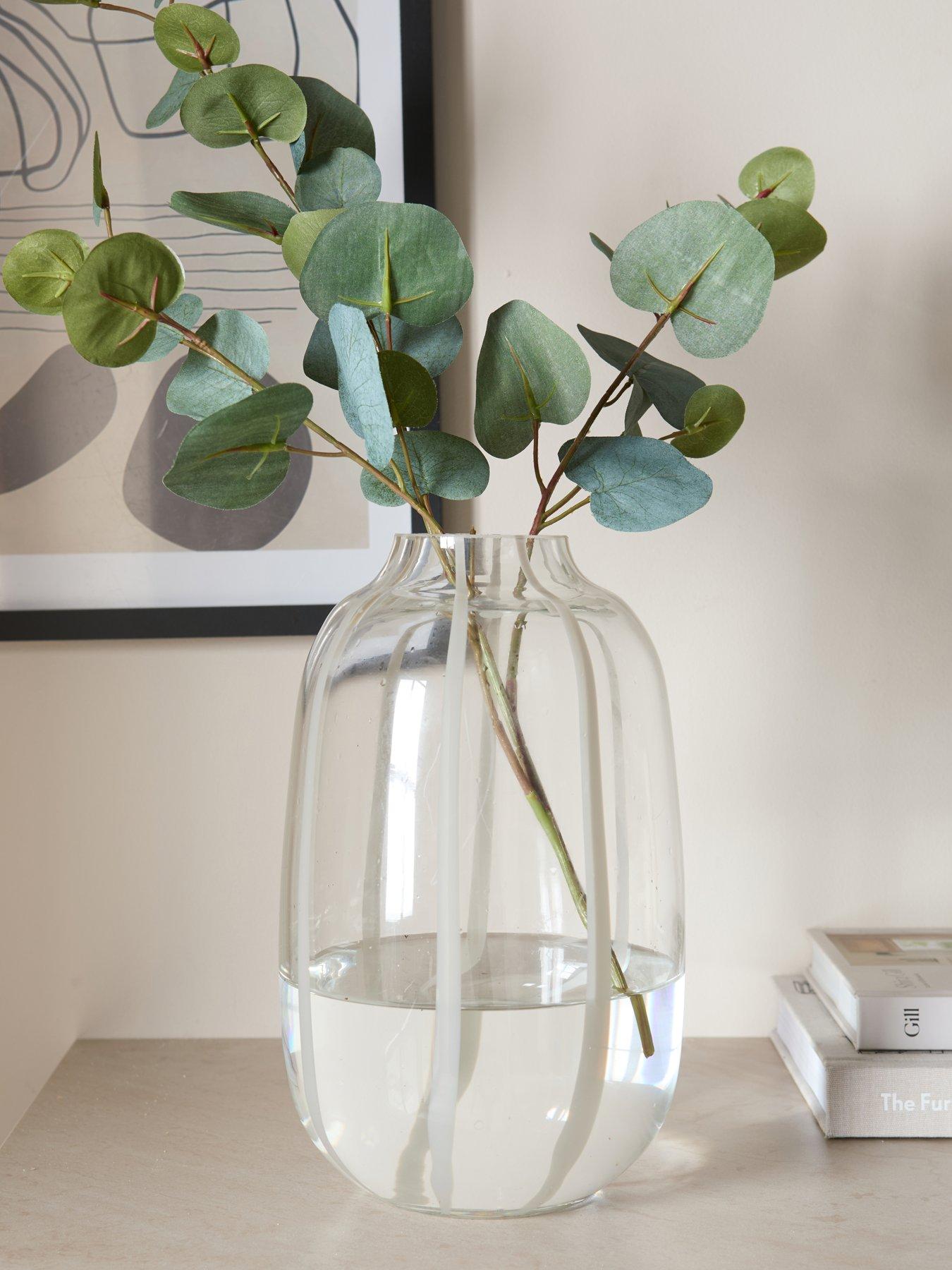 The Very Collection Clear Pill Vase With Grey Stripes