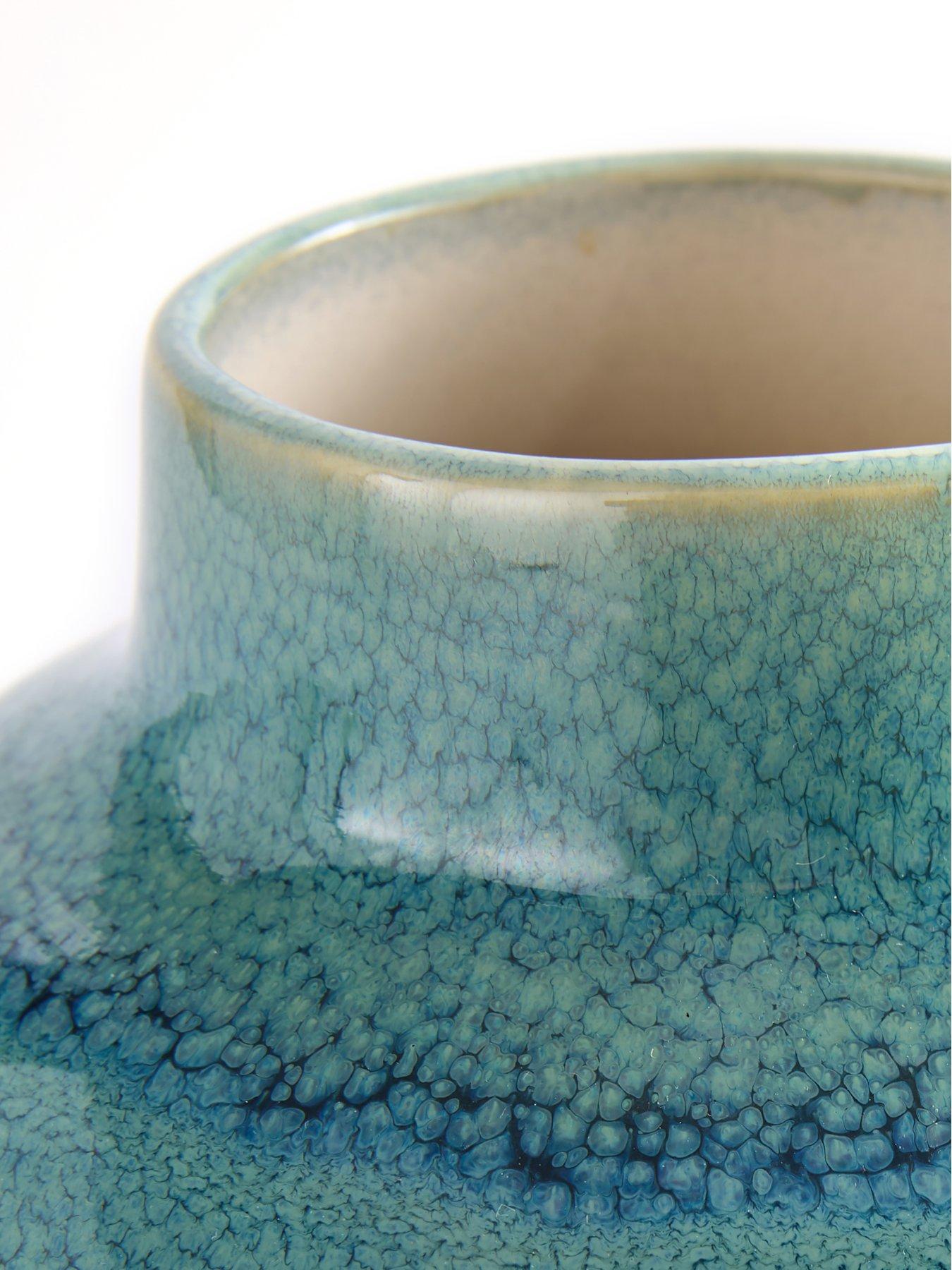 Image 4 of 6 of The Very Collection Reactive Glaze Vase - Blue