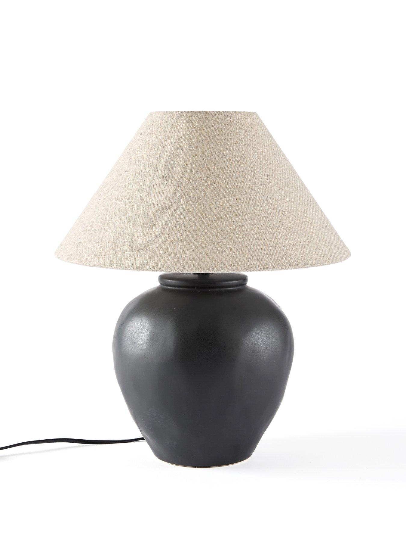 Image 2 of 8 of Michelle Keegan Home Black Worn Ceramic Table Lamp