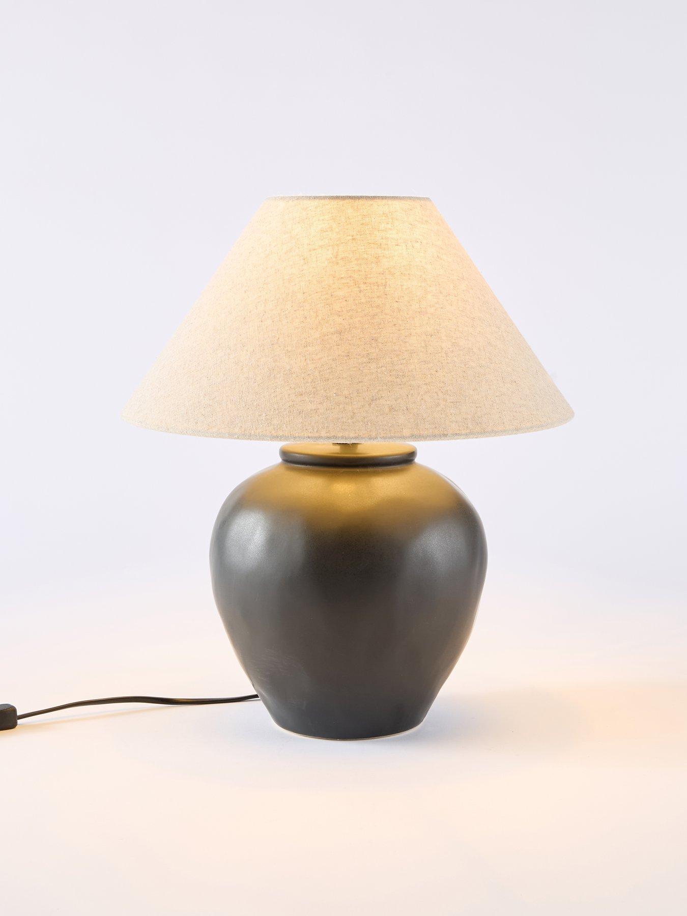 Image 3 of 8 of Michelle Keegan Home Black Worn Ceramic Table Lamp