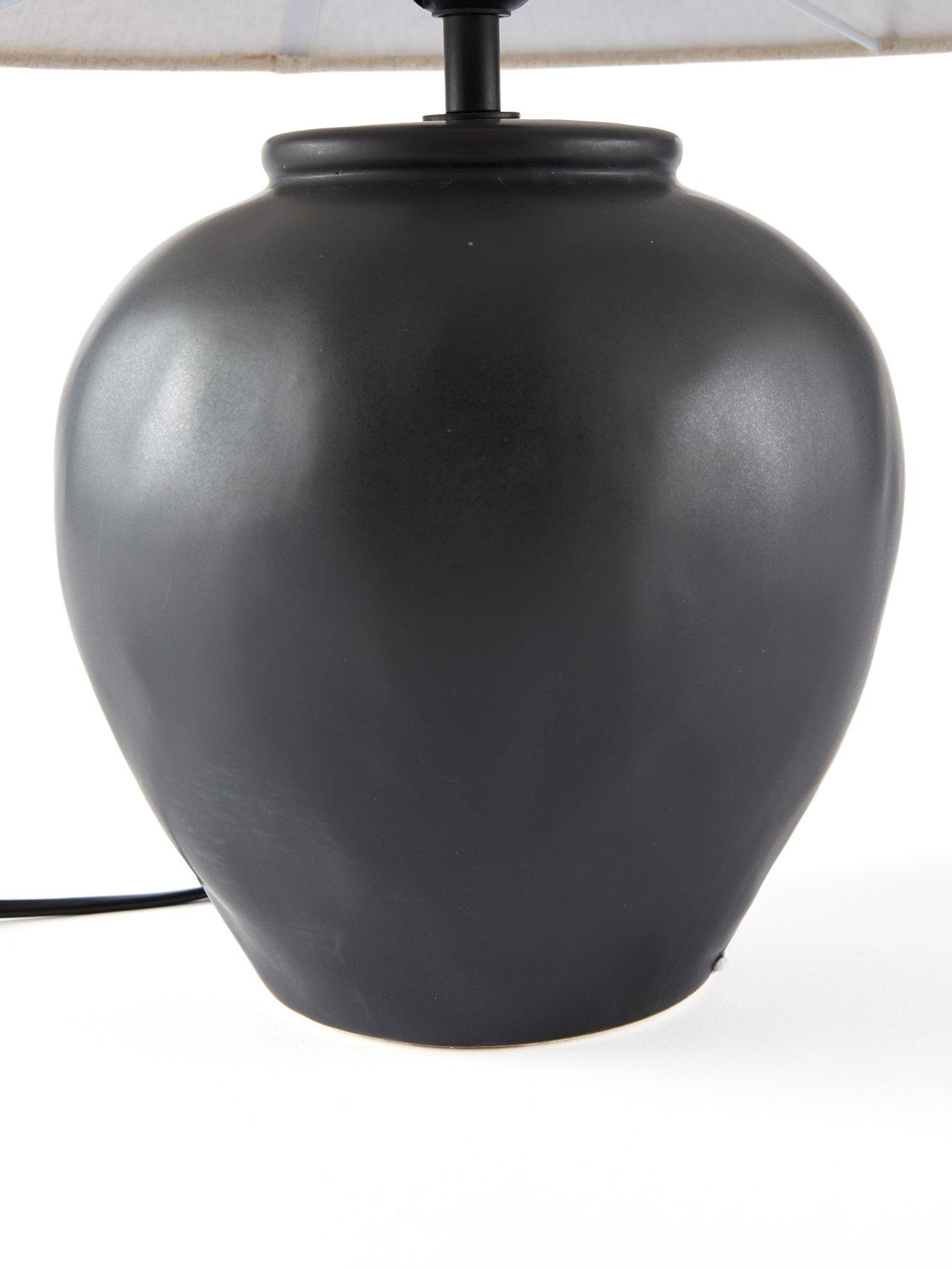 Image 5 of 8 of Michelle Keegan Home Black Worn Ceramic Table Lamp