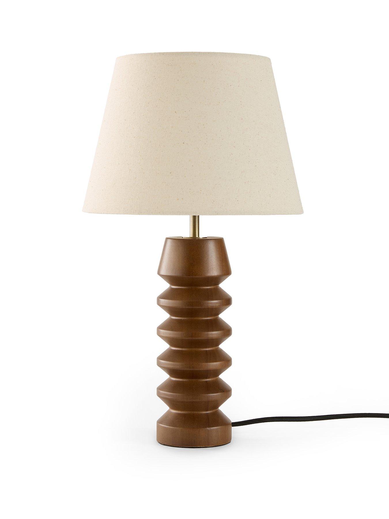 Image 2 of 8 of The Very Collection Wooden Stacked Table Lamp