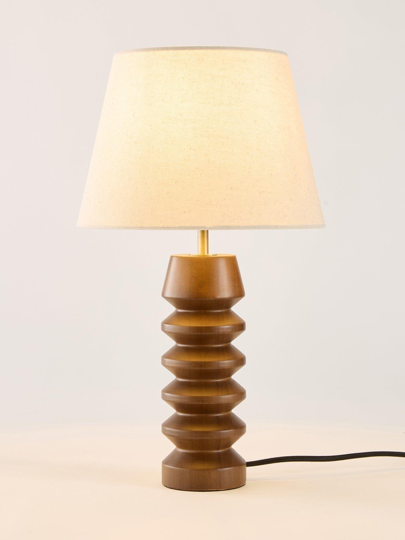 Image 3 of 8 of The Very Collection Wooden Stacked Table Lamp