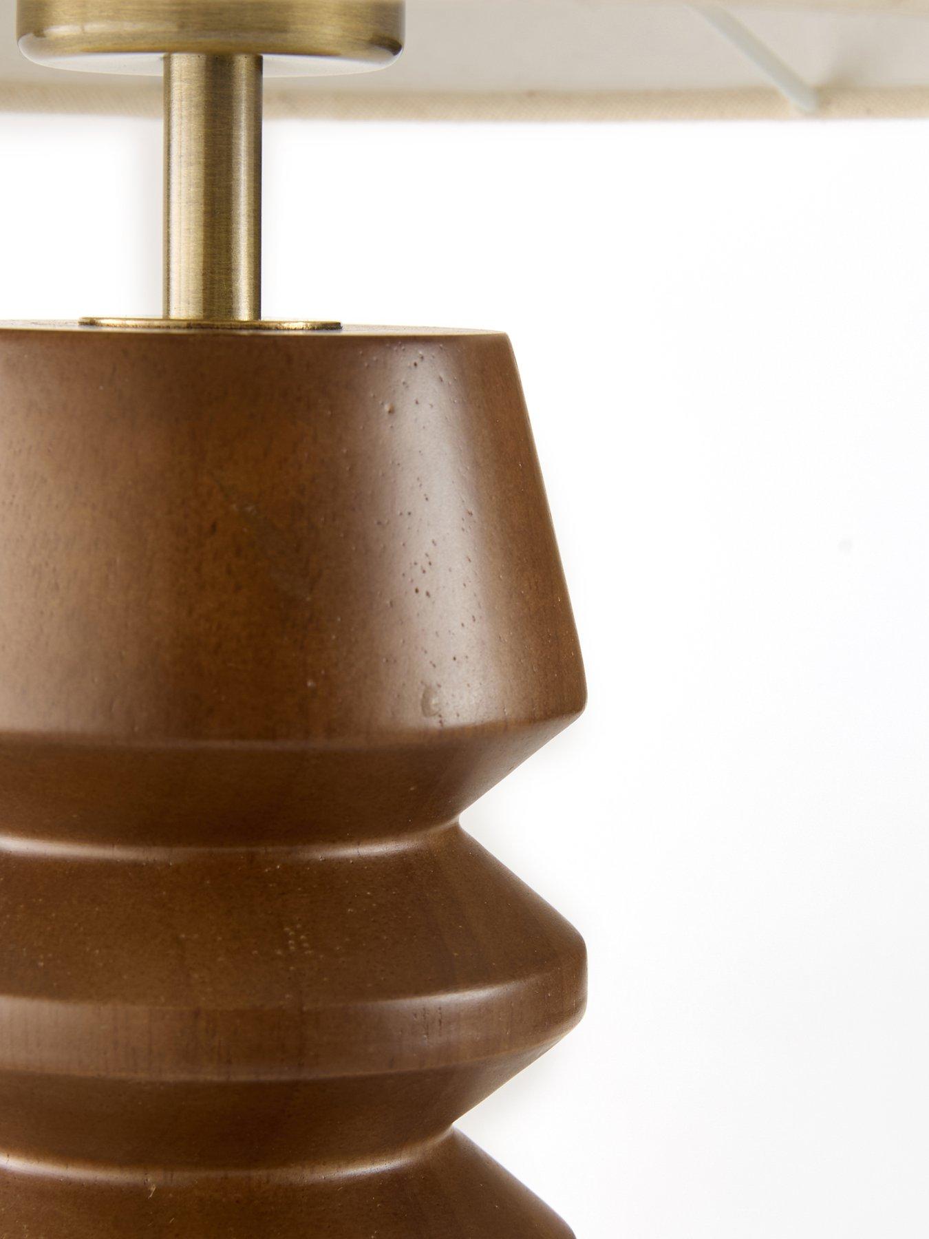 Image 4 of 8 of The Very Collection Wooden Stacked Table Lamp