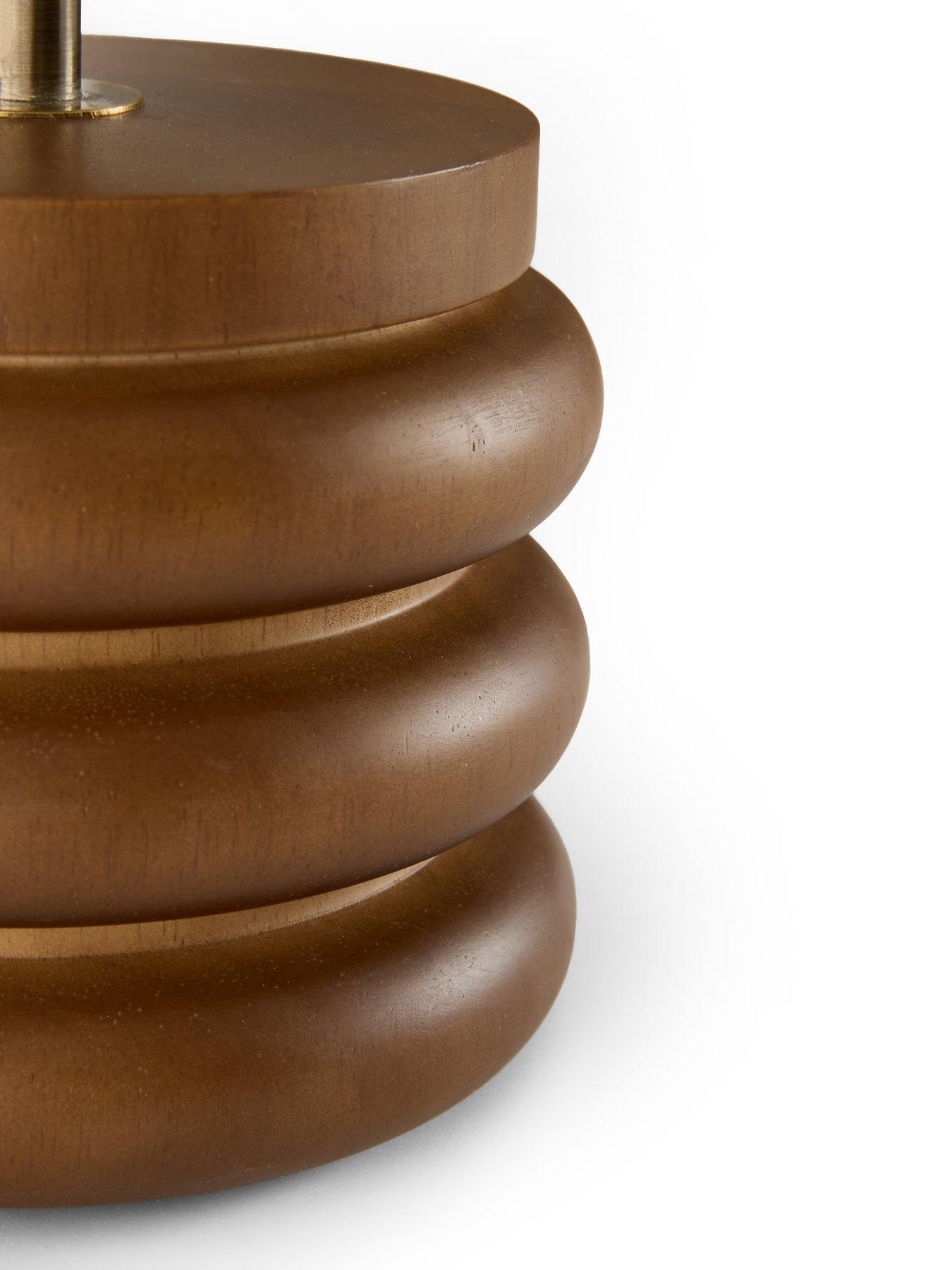 Image 5 of 8 of The Very Collection Small Wooden Stacked Table Lamp