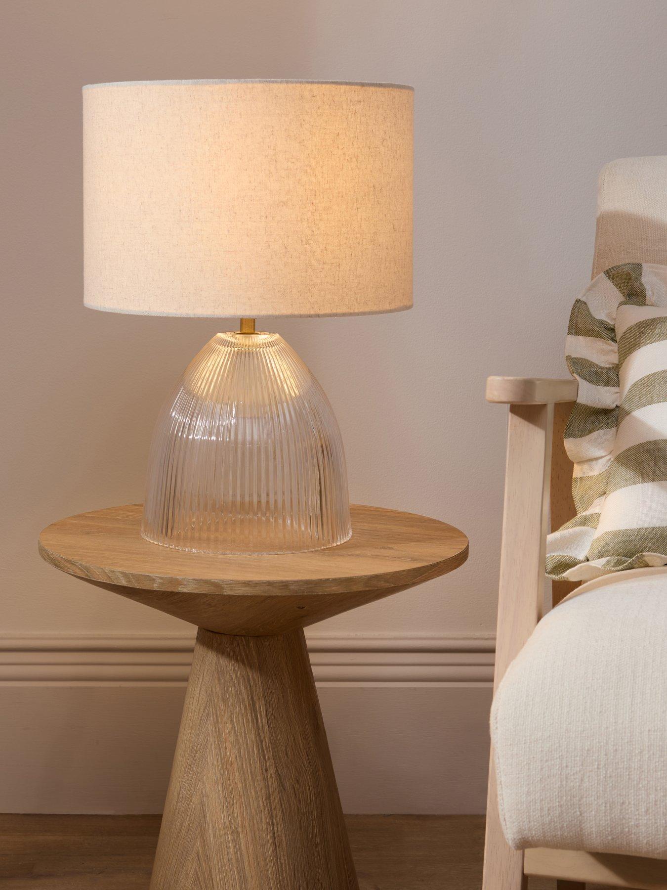 Image 1 of 7 of The Very Collection Ribbed Glass Table Lamp