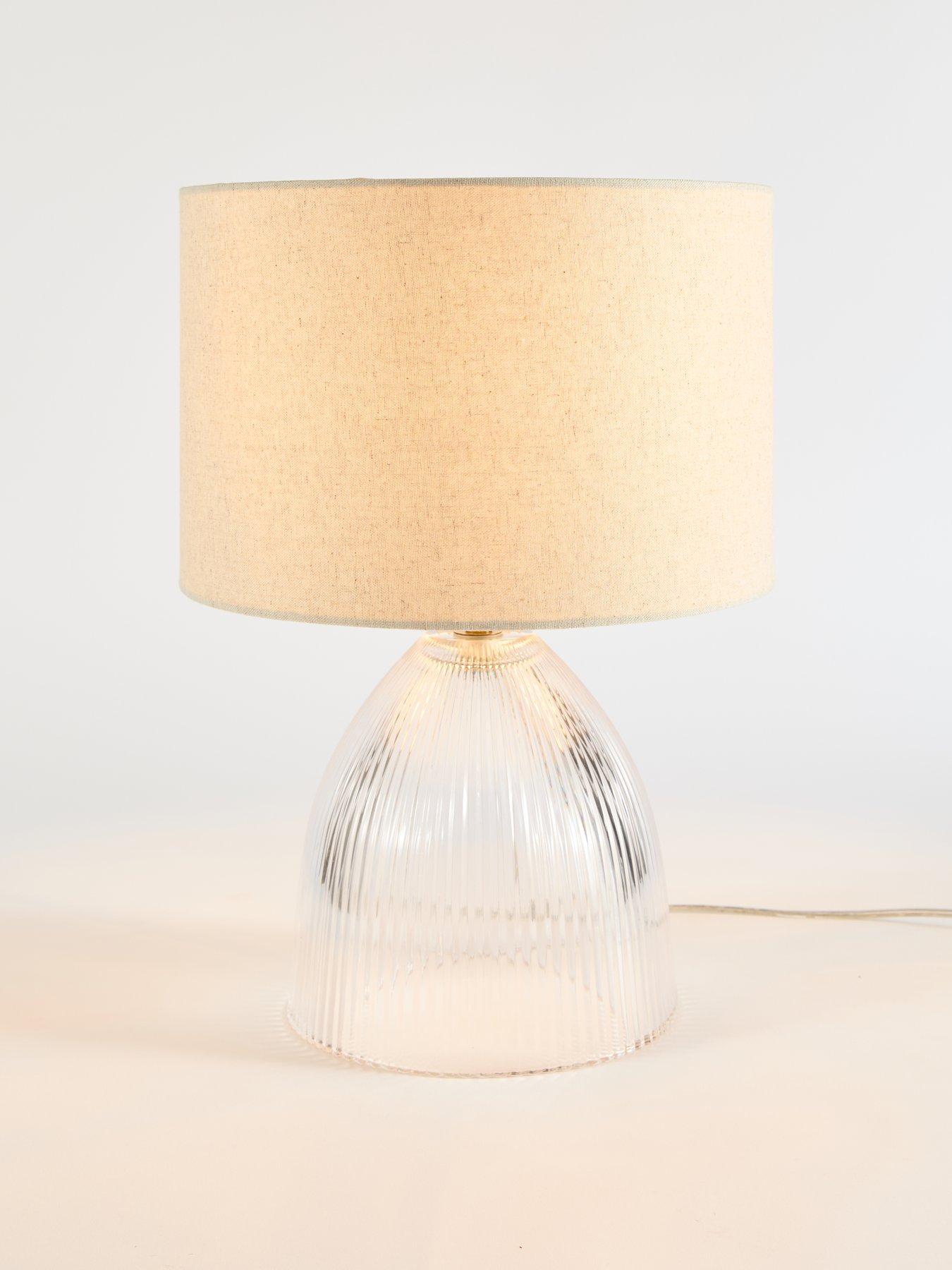 Image 3 of 7 of The Very Collection Ribbed Glass Table Lamp