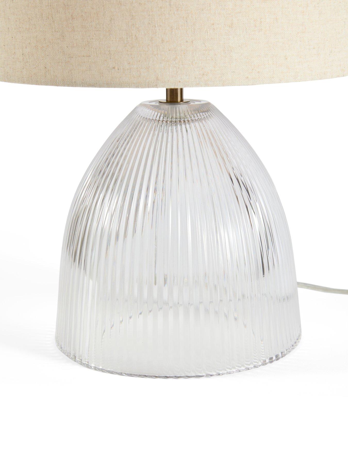 Image 6 of 7 of The Very Collection Ribbed Glass Table Lamp
