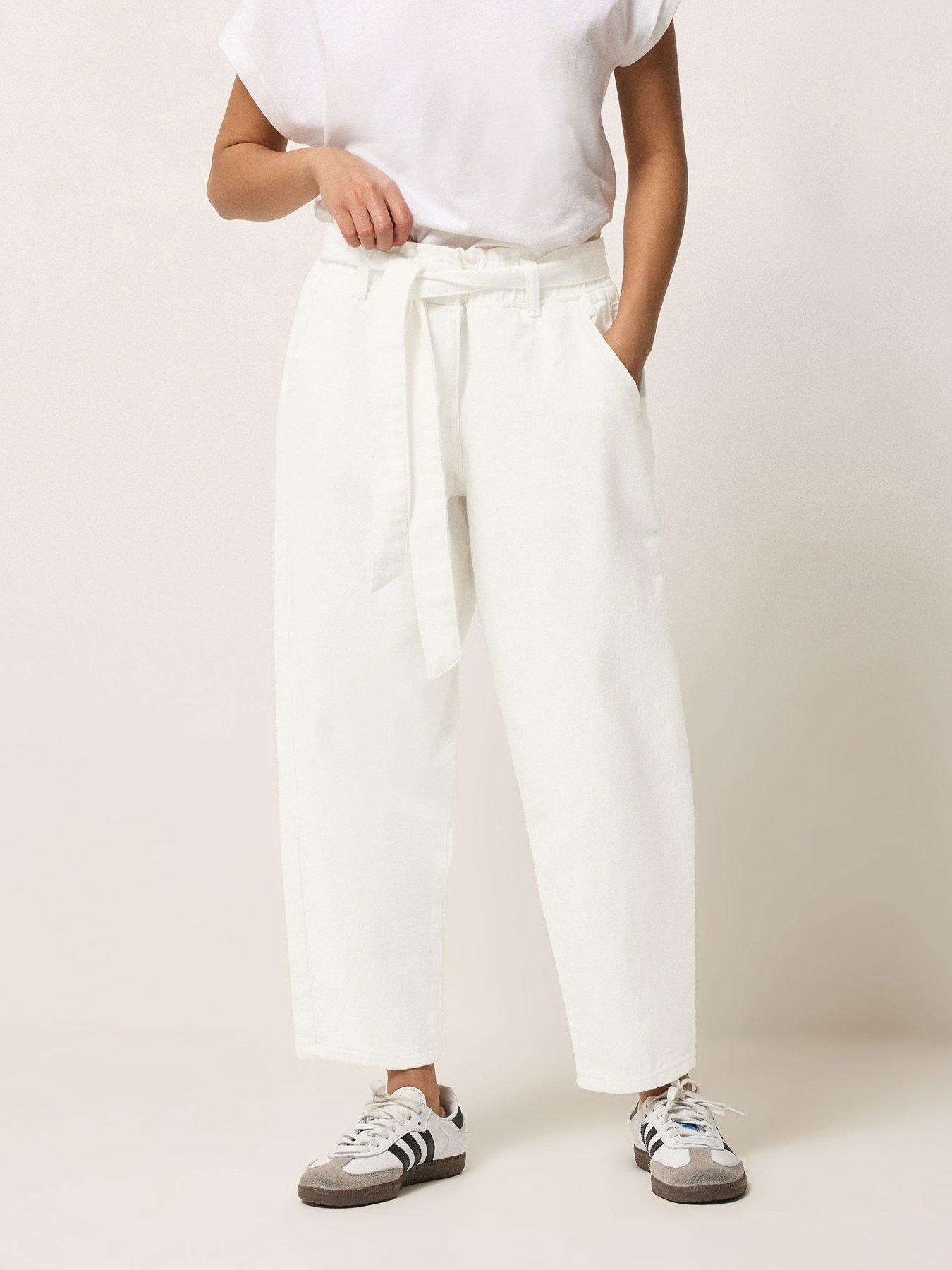 Image 3 of 4 of PixieGirl Petite Belt Paperbag Barrel Jeans