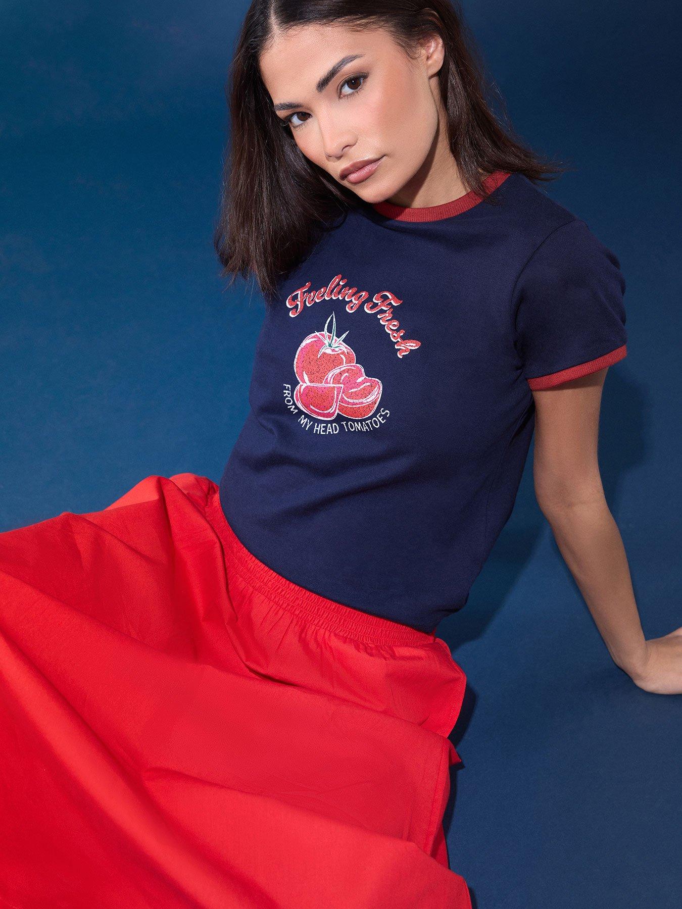 PixieGirl Petite Feeling Fresh Tomato T-Shirt - Blue