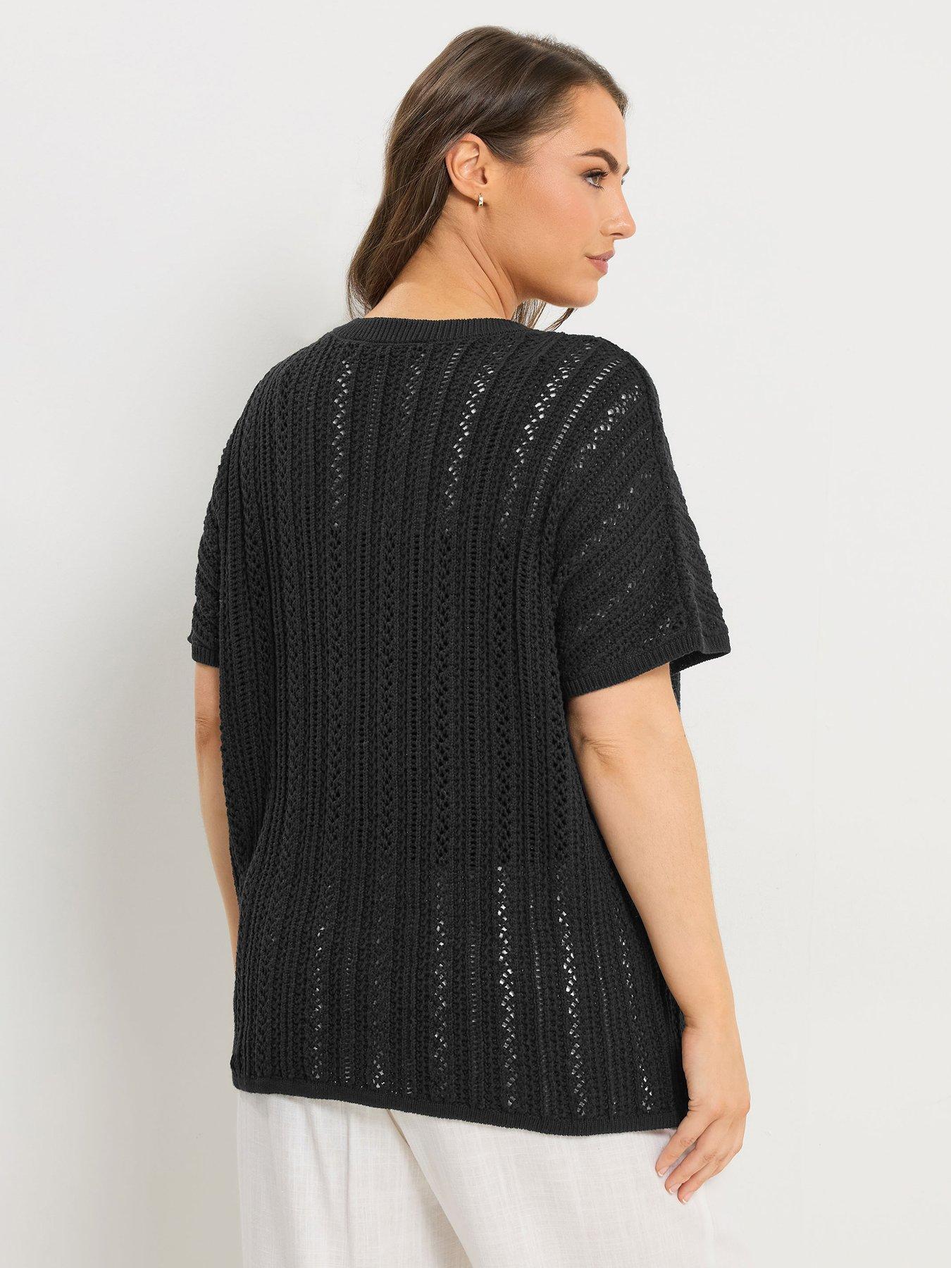 Image 2 of 5 of Yours Curve Boxy Cover Up - Black