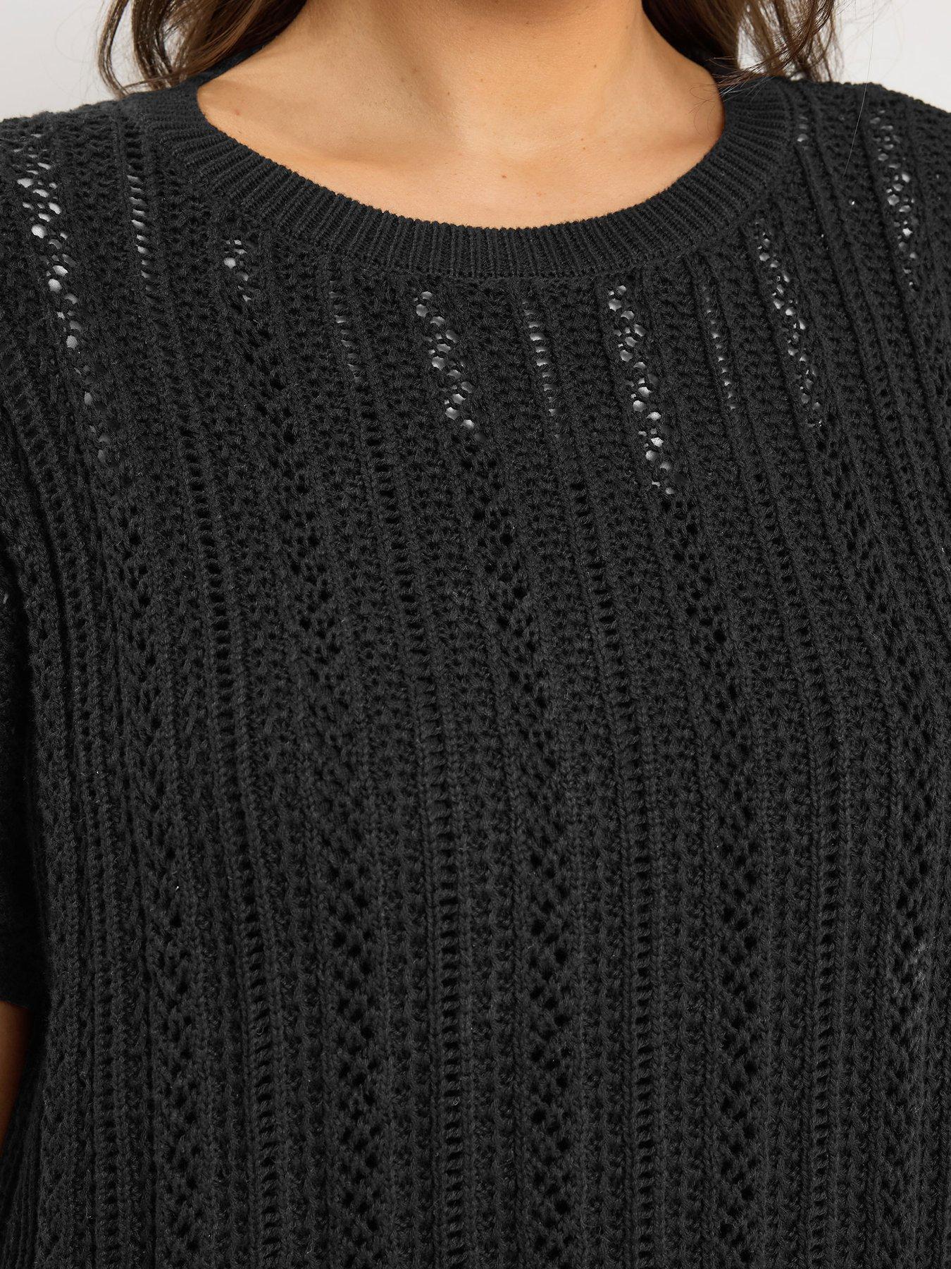 Image 4 of 5 of Yours Curve Boxy Cover Up - Black