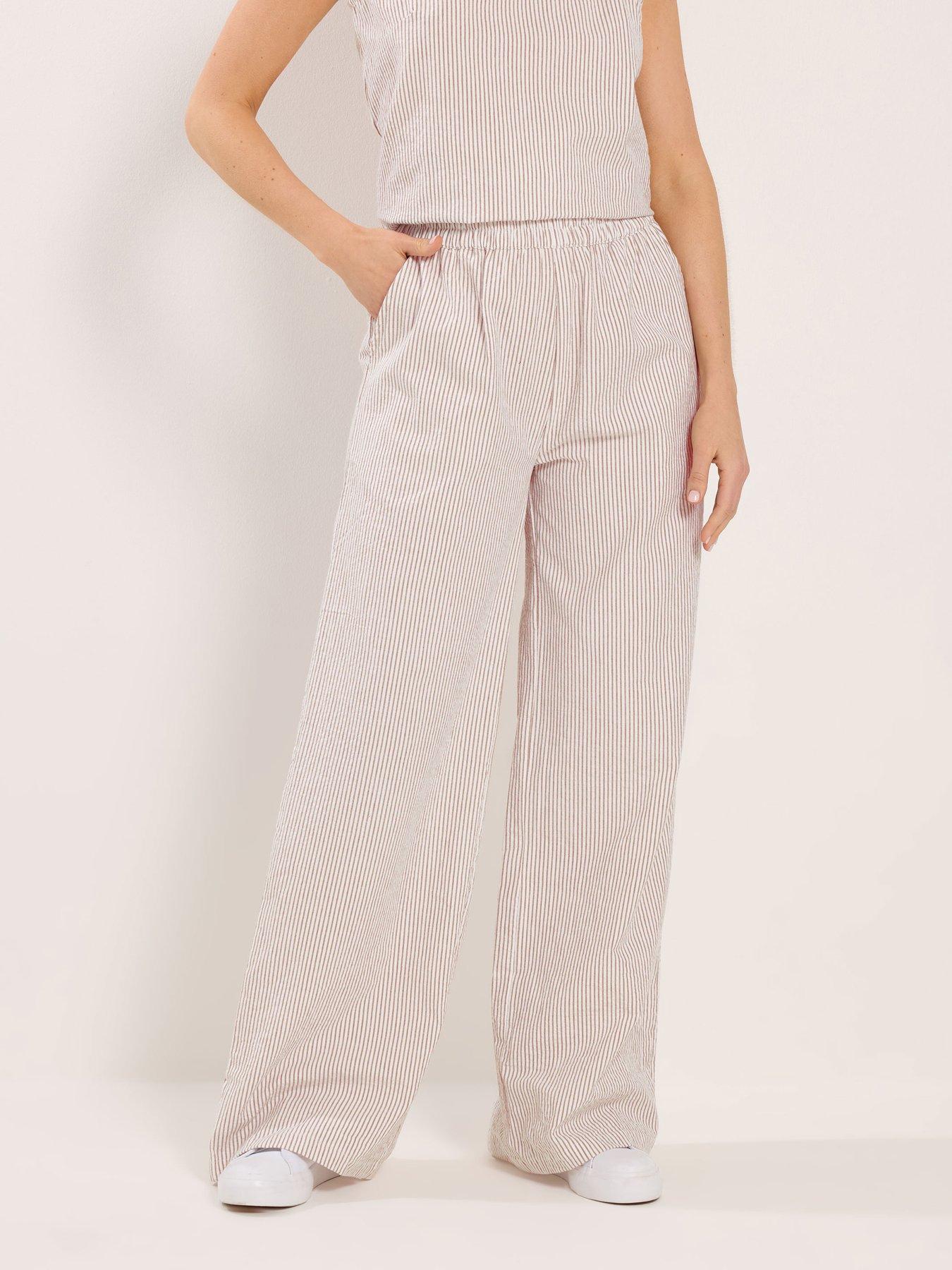 Image 3 of 4 of Long Tall Sally Tall Stripe Wide Leg Trousers 34"