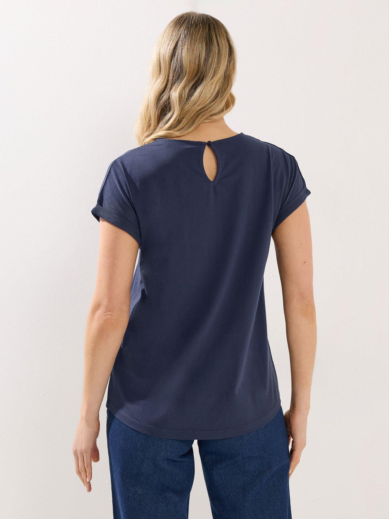 Image 2 of 5 of Long Tall Sally Embroidered T-Shirt - Blue