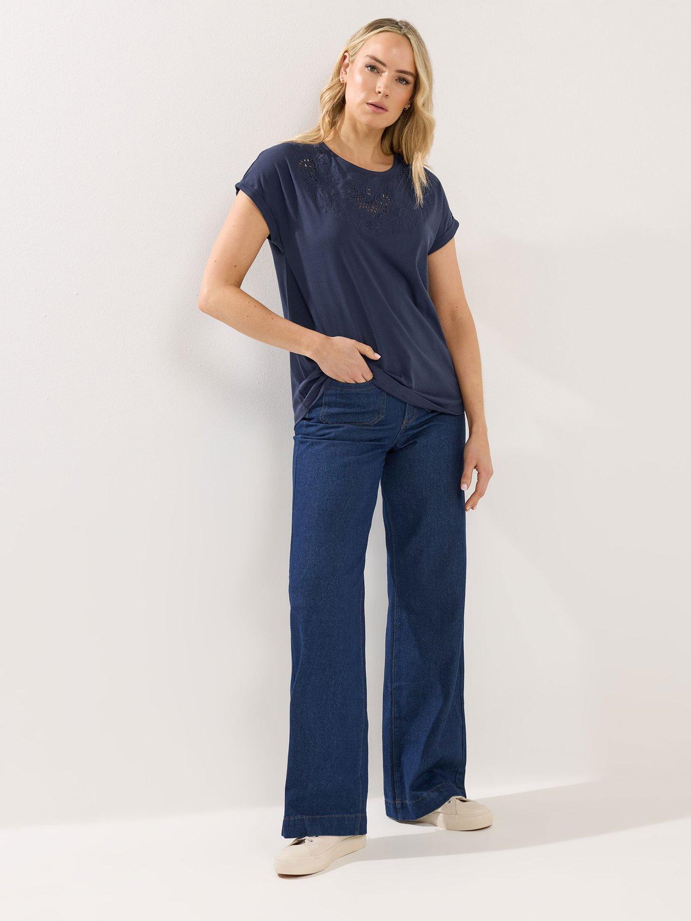 Image 3 of 5 of Long Tall Sally Embroidered T-Shirt - Blue