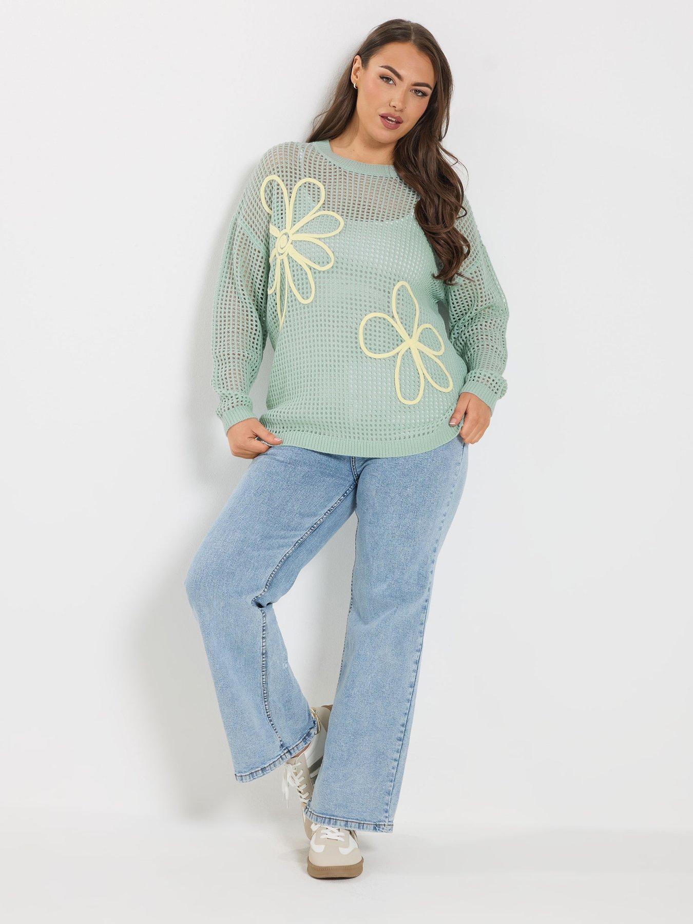 Image 3 of 5 of Yours Curve Cornelle Floral Jumper - Blue