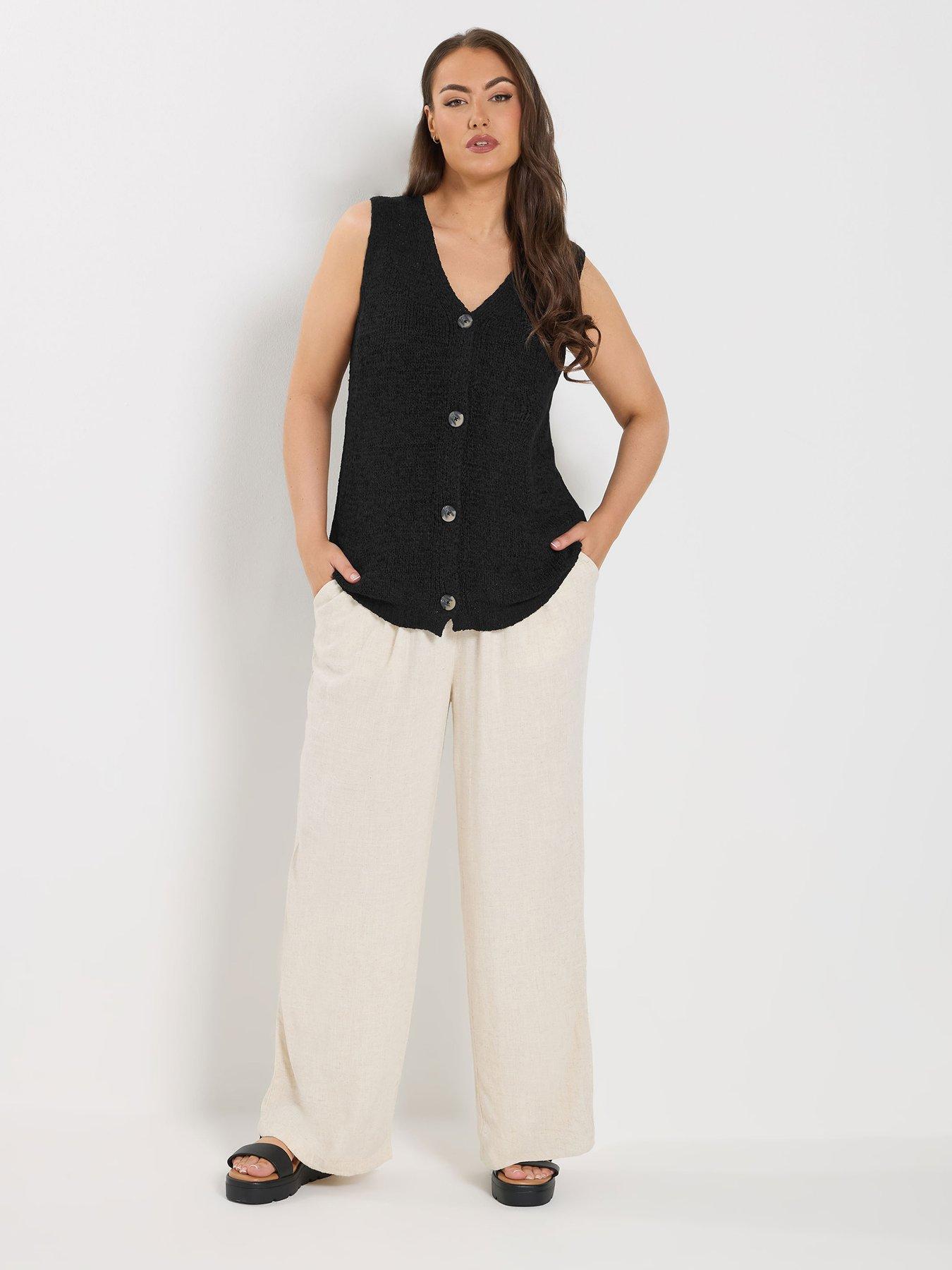 Image 3 of 5 of Yours Curve Knitted Waistcoat - Black