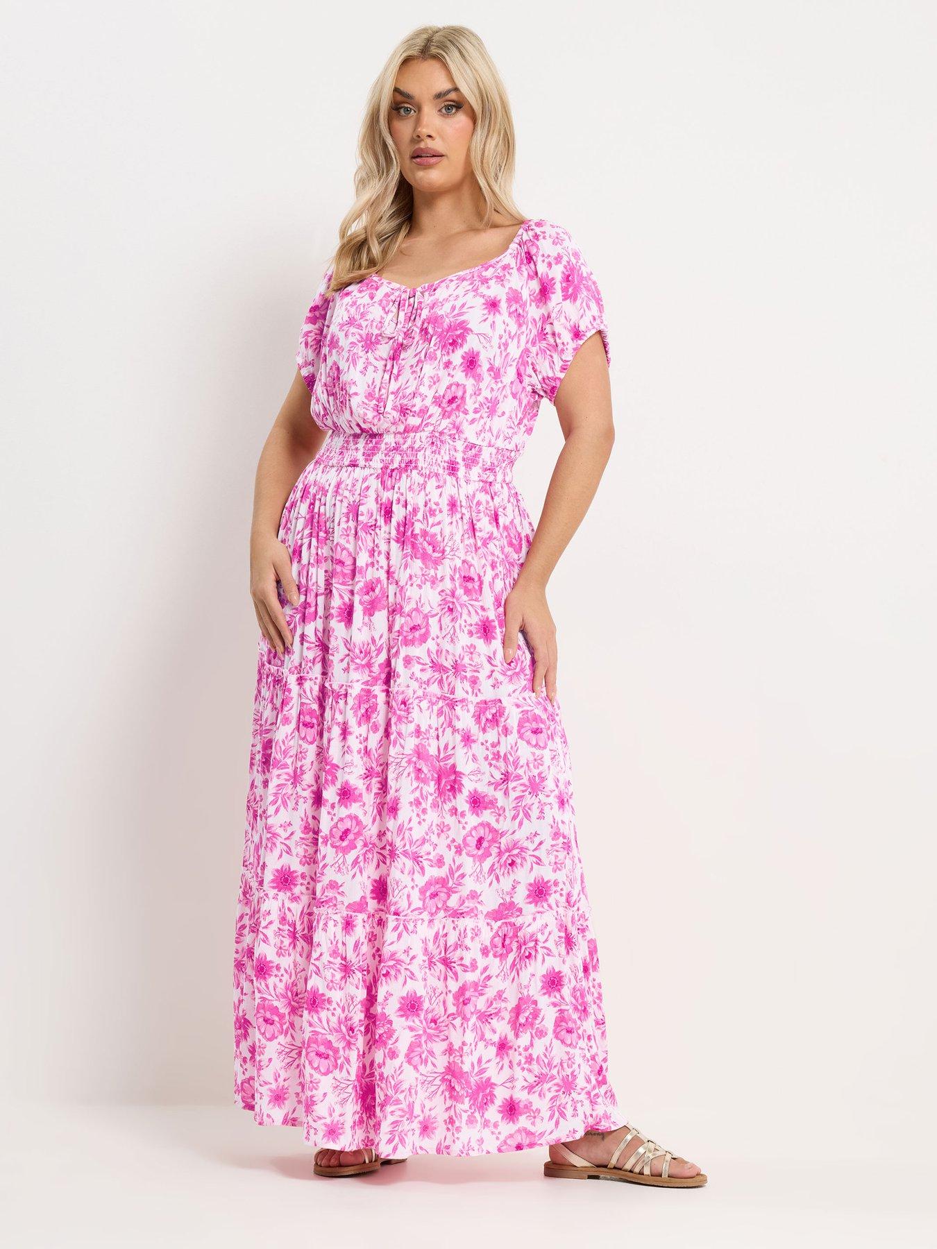 strapless open back dress Bardot – Esra Printed Midi Dress – campaign-outlet – Pink / Floral main image 0