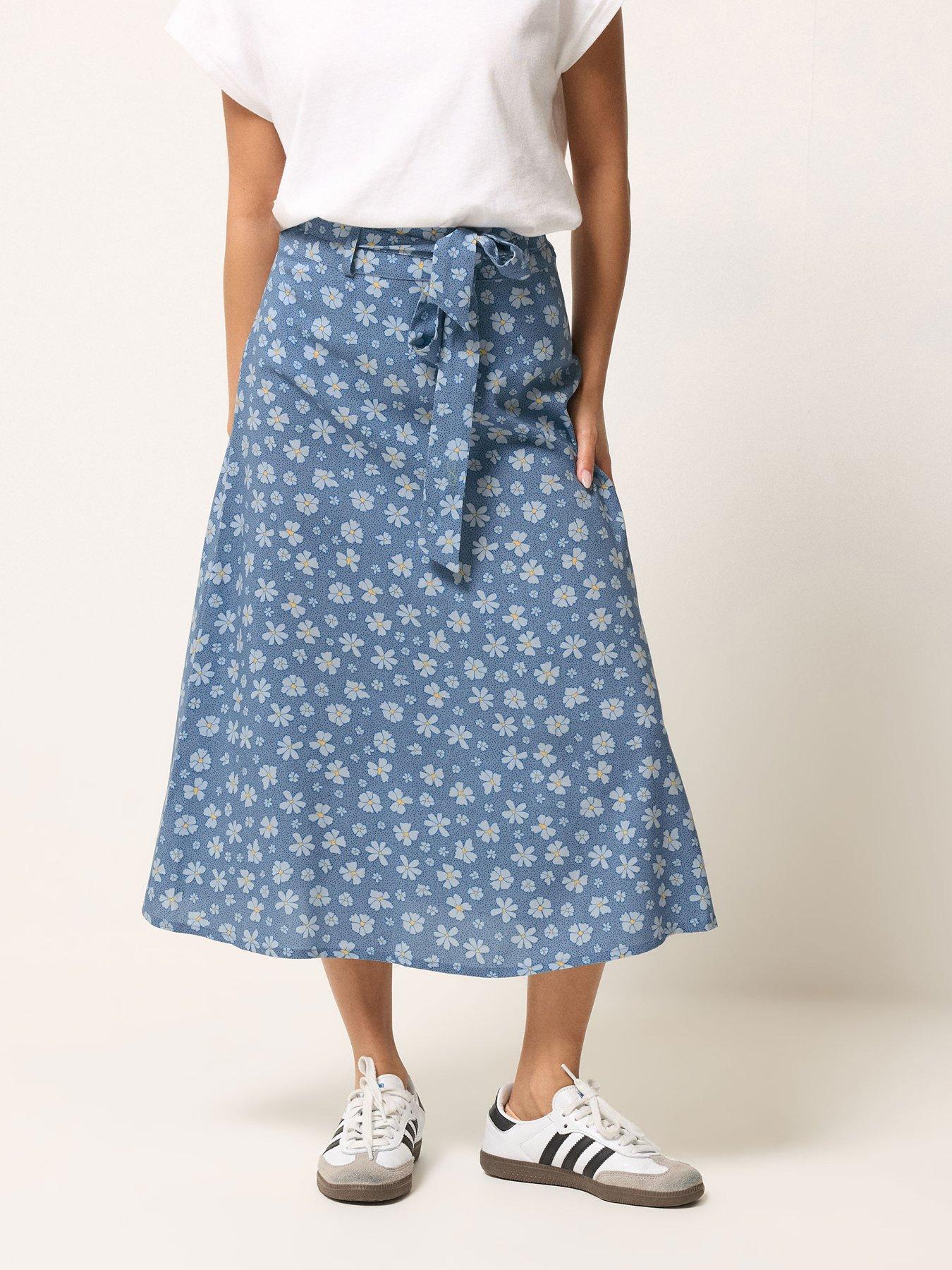 PixieGirl Petite Daisy Belted Midi Skirt