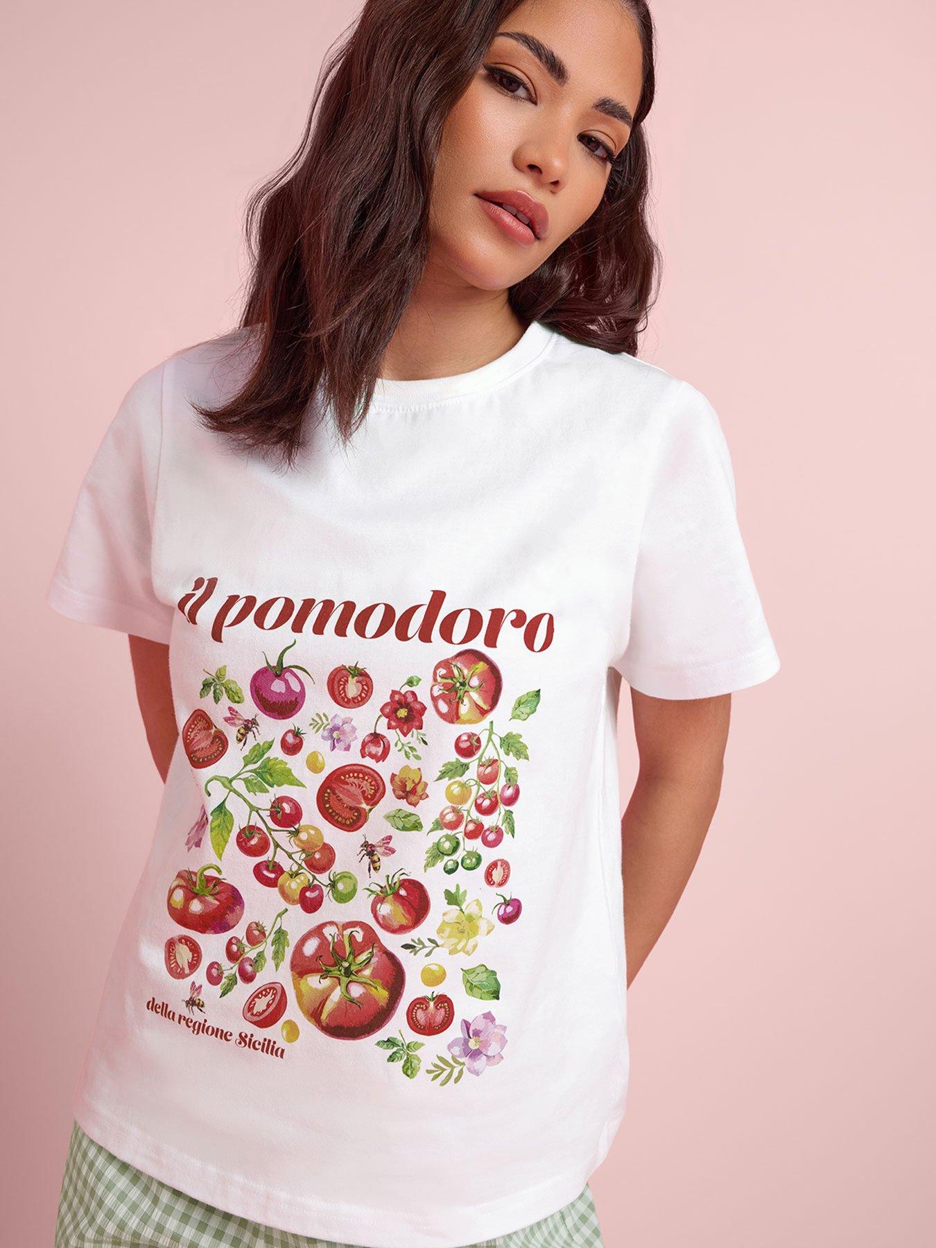 Image 1 of 5 of PixieGirl Petite Pomodoro Tomato T-Shirt - Cream