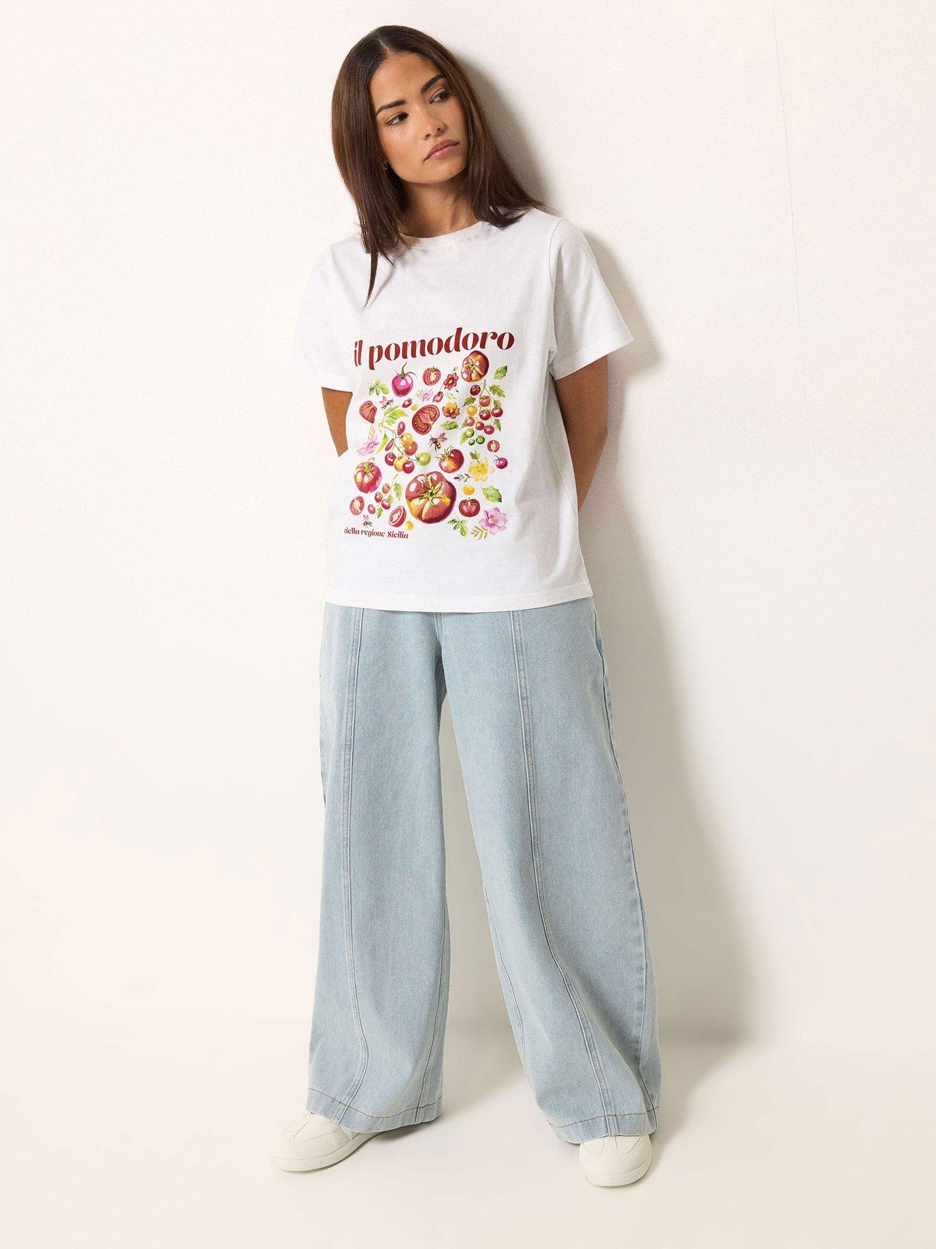Image 3 of 5 of PixieGirl Petite Pomodoro Tomato T-Shirt - Cream