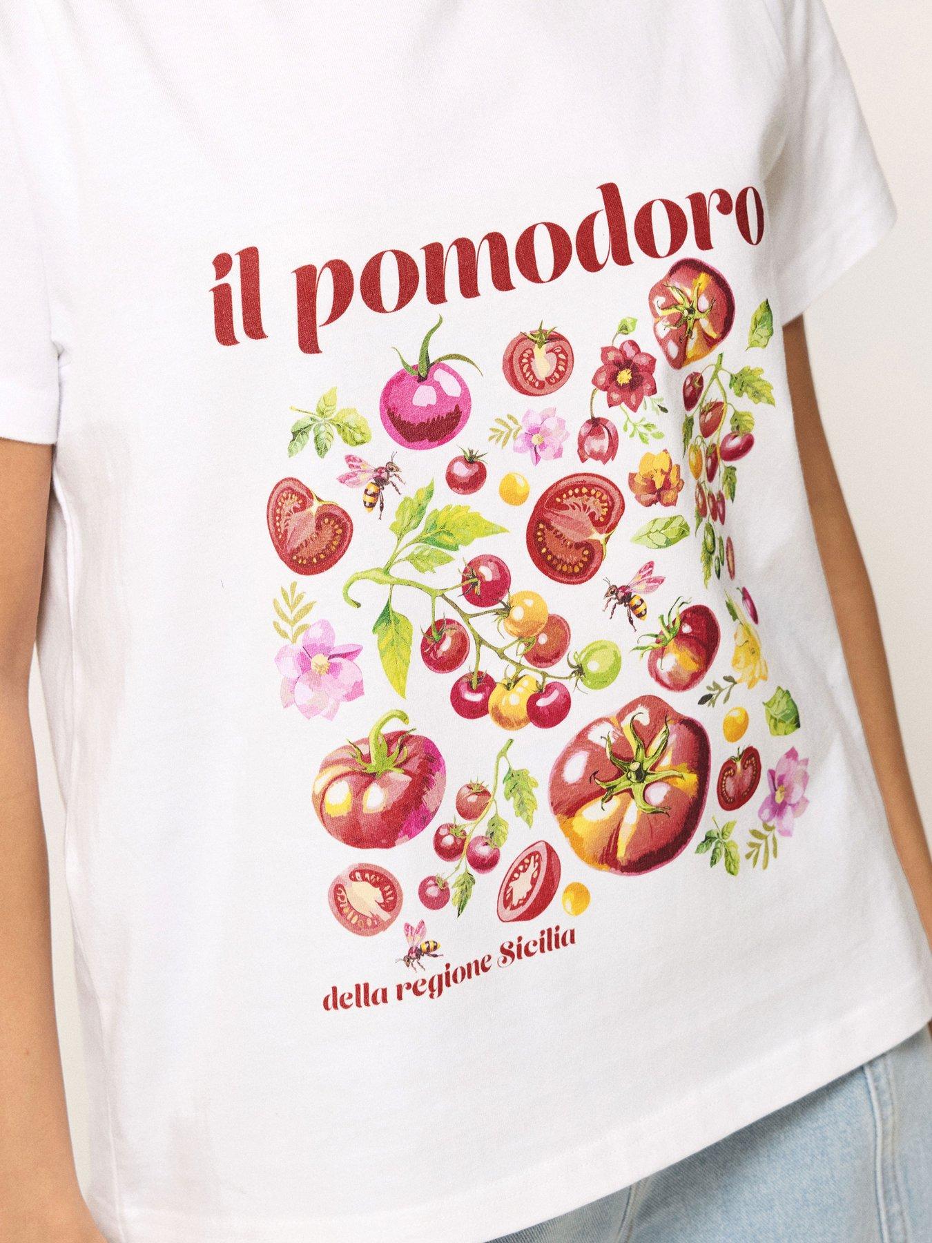 Image 4 of 5 of PixieGirl Petite Pomodoro Tomato T-Shirt - Cream